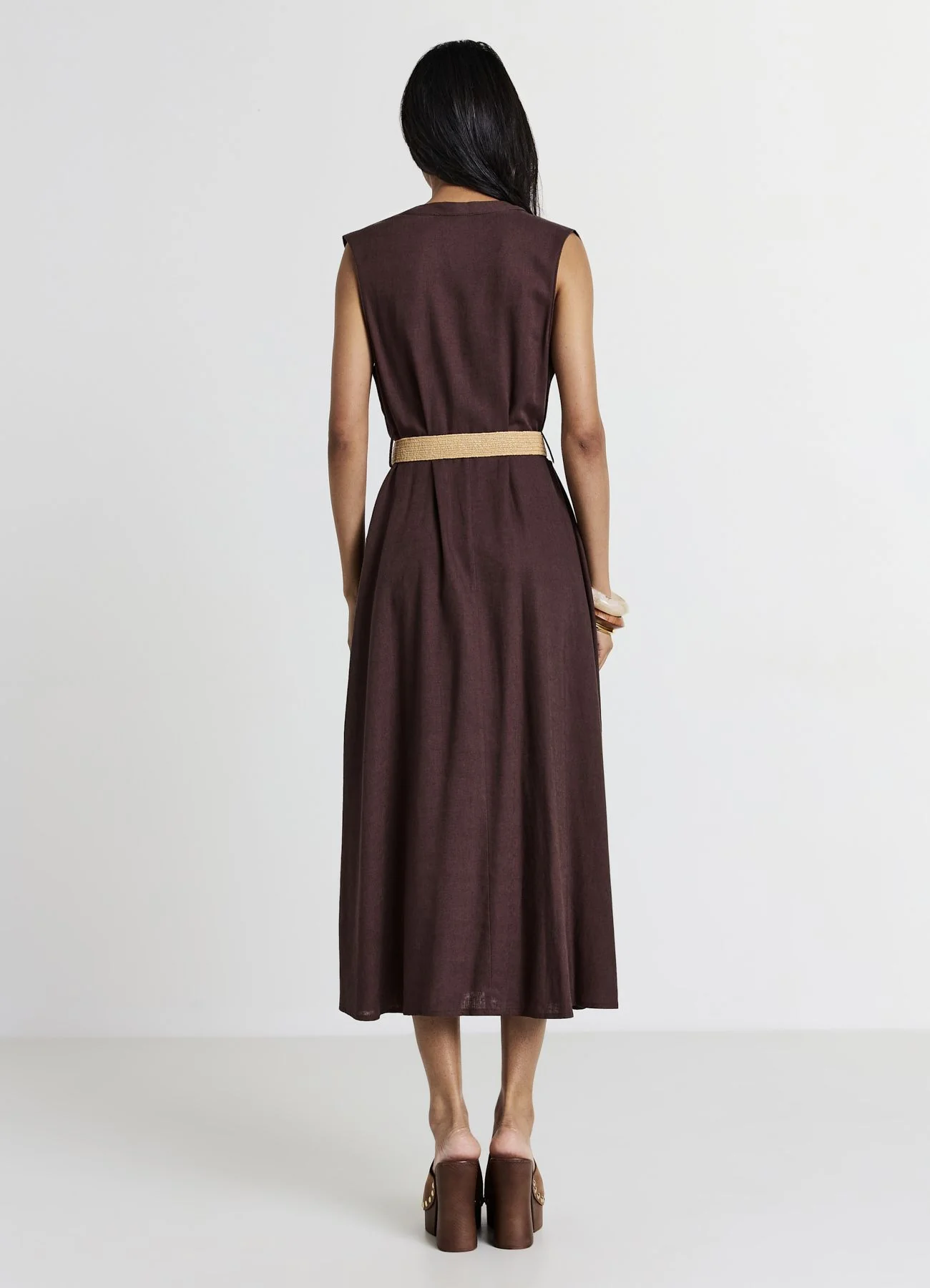 Abito chemisier con frill e cintura - Image 2