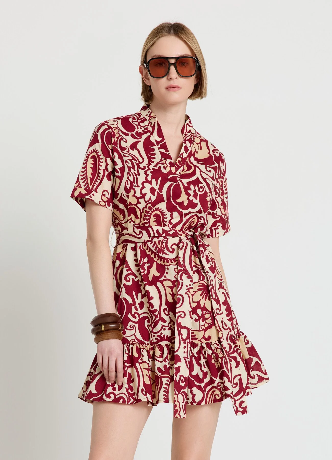 Abito con stampa paisley e balza - Image 2