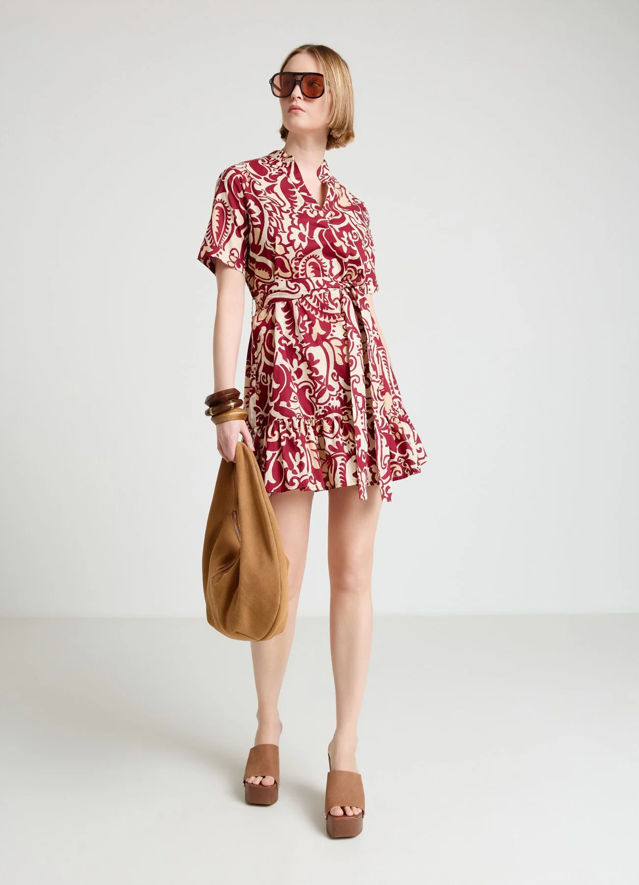Abito con stampa paisley e balza - Image 3