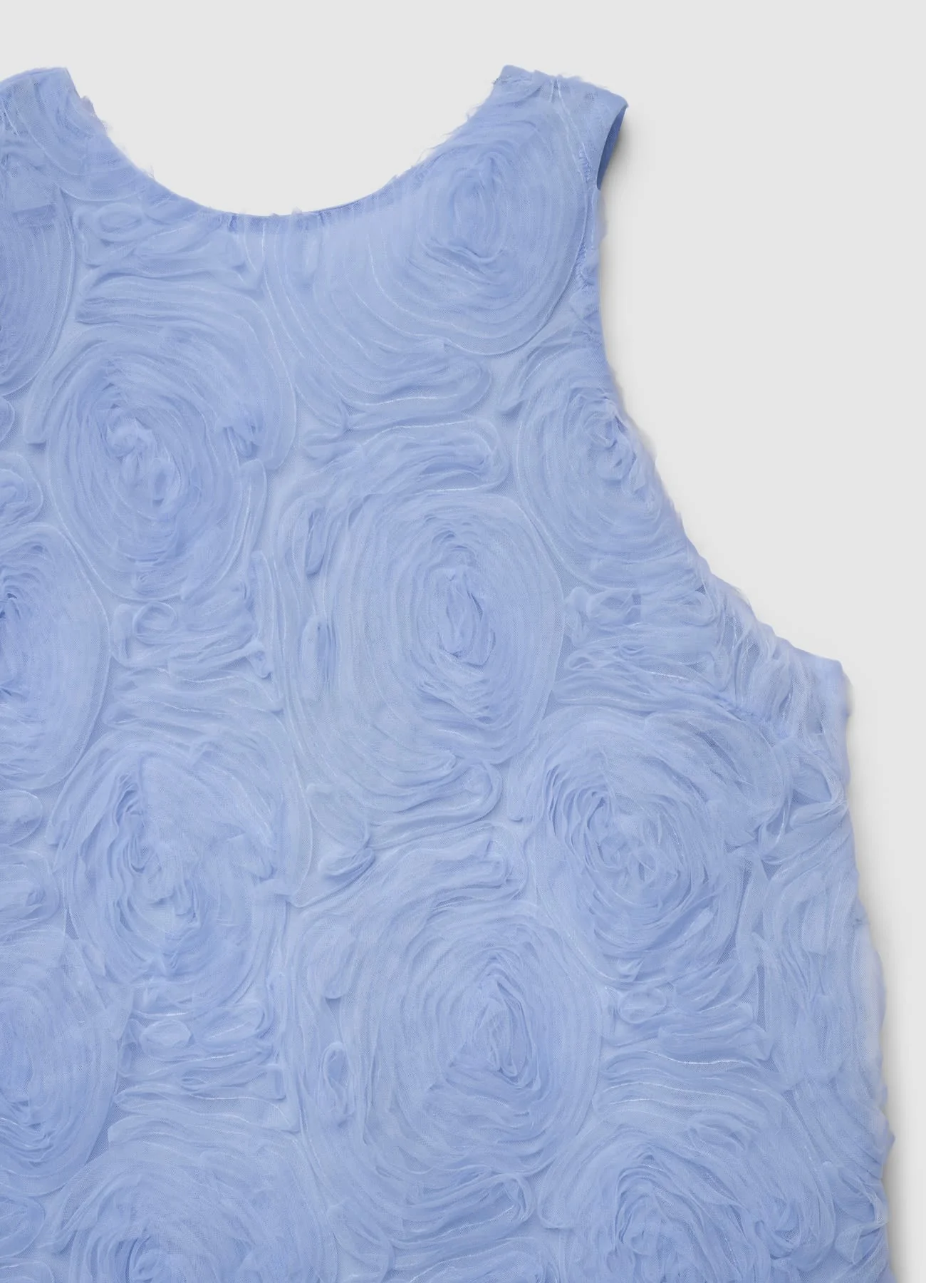 Abito corto con ricamo effetto rose in tulle - Image 4