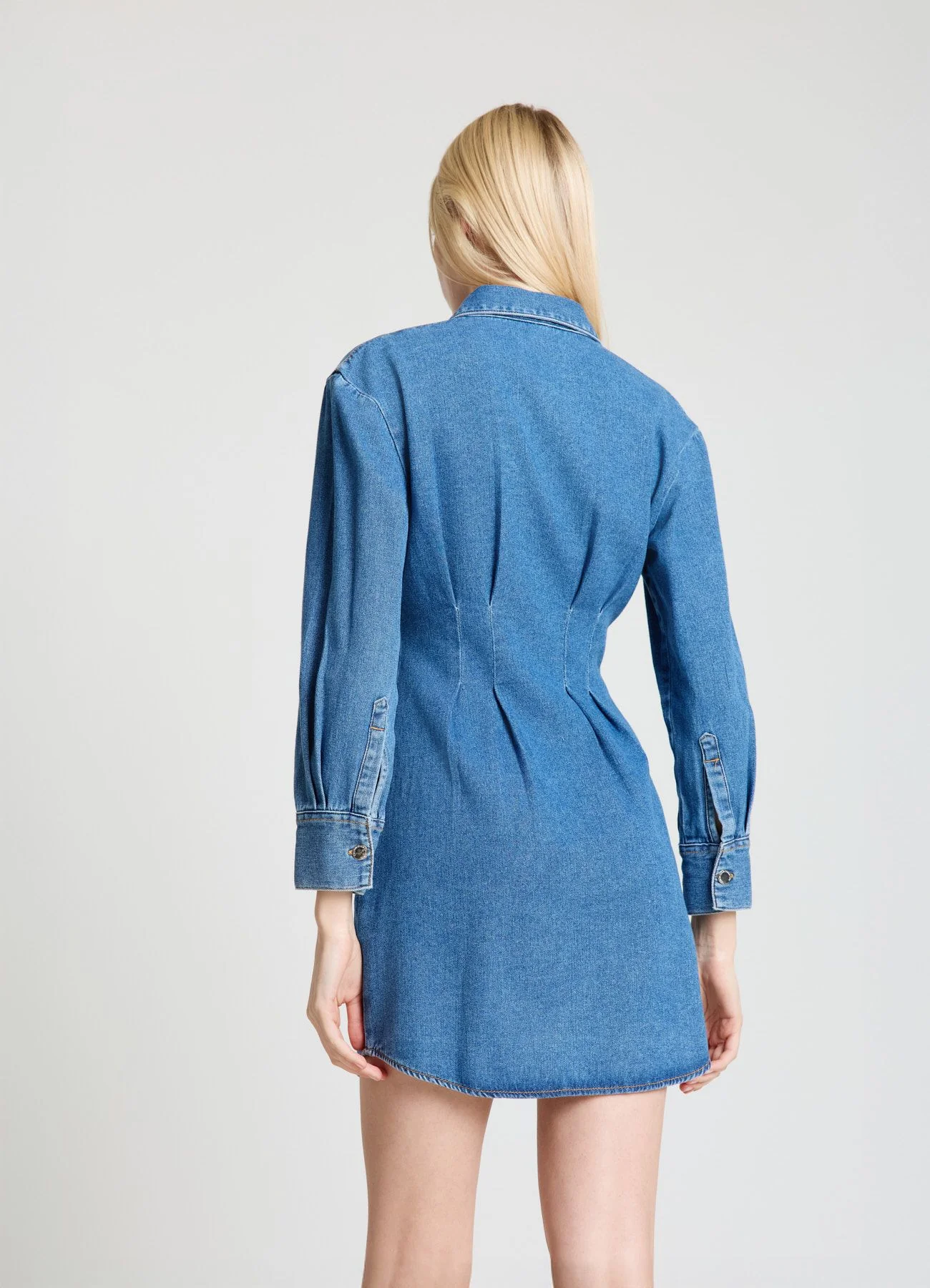 Abito denim con pinces