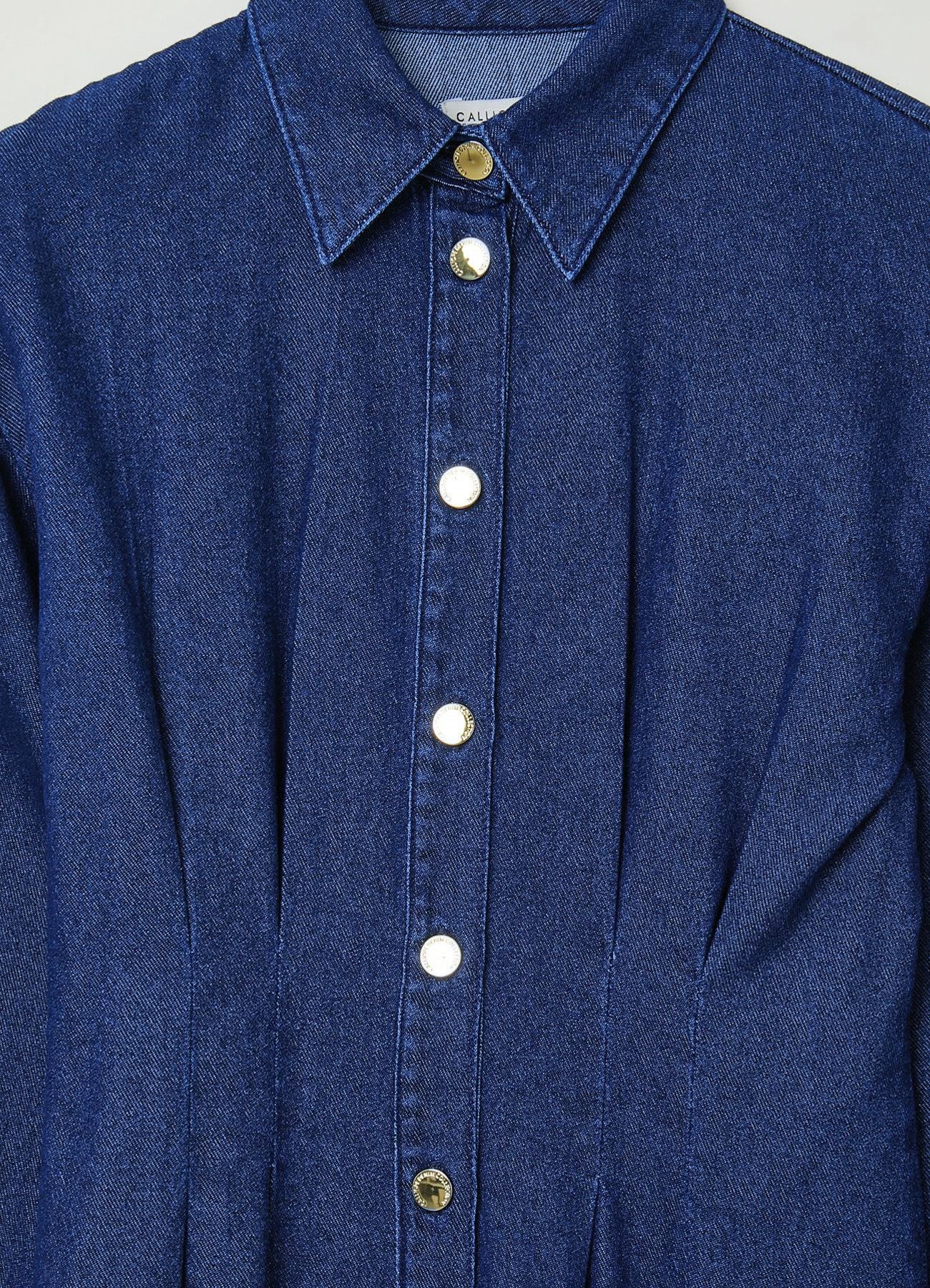 Abito denim con pinces e bottoni - Image 4