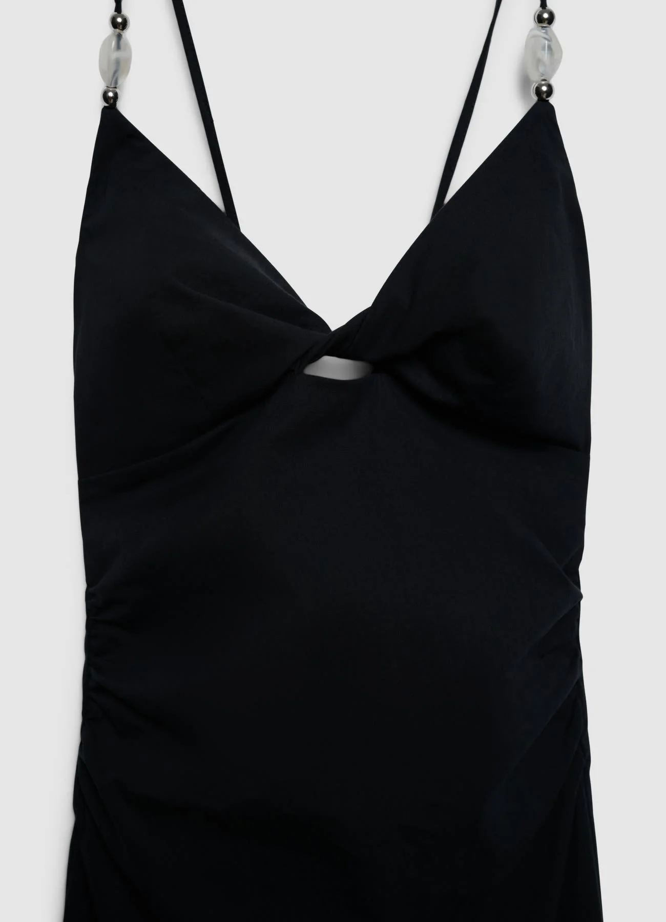 Abito lungo con cut-out e perline - Image 6