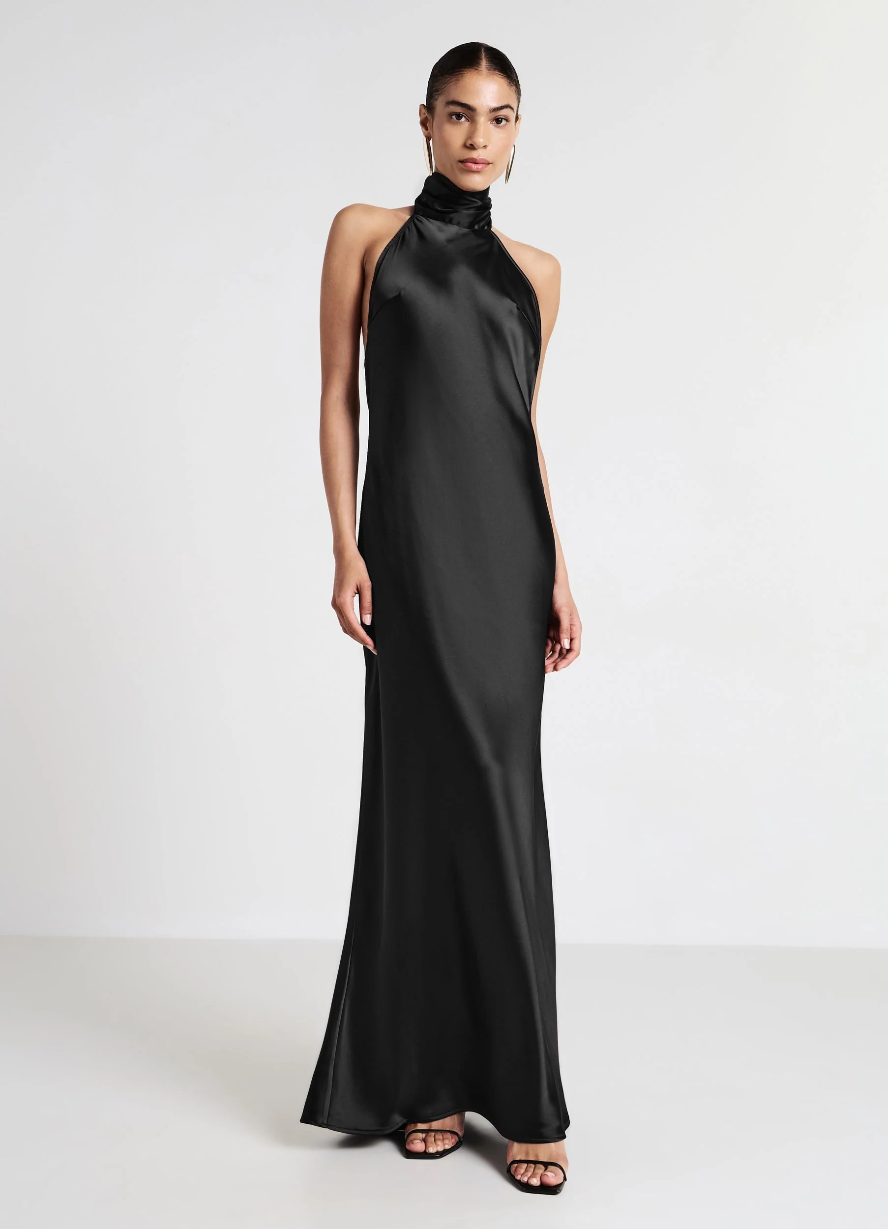 Abito lungo halterneck simil satin - Image 4