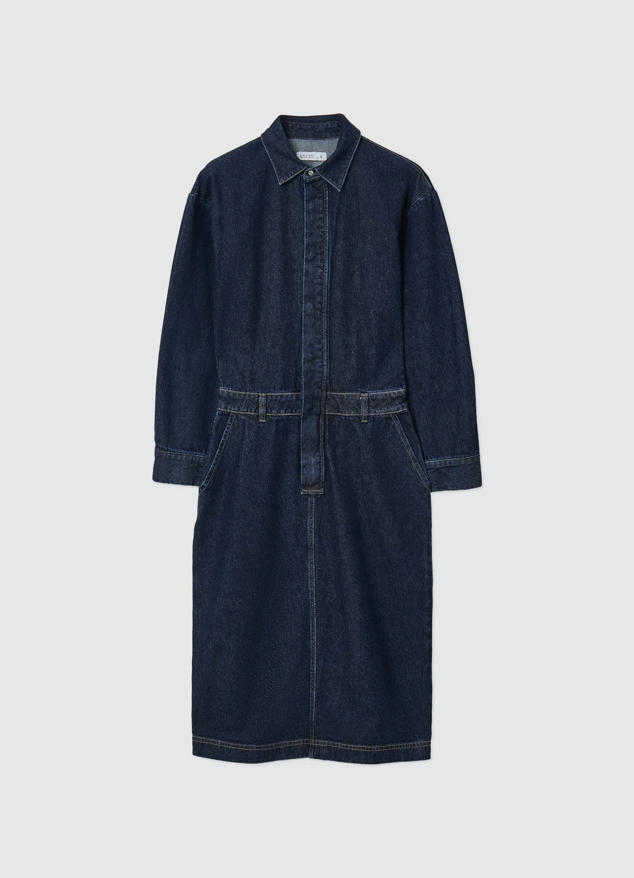 Abito midi in denim con tasche - Image 4