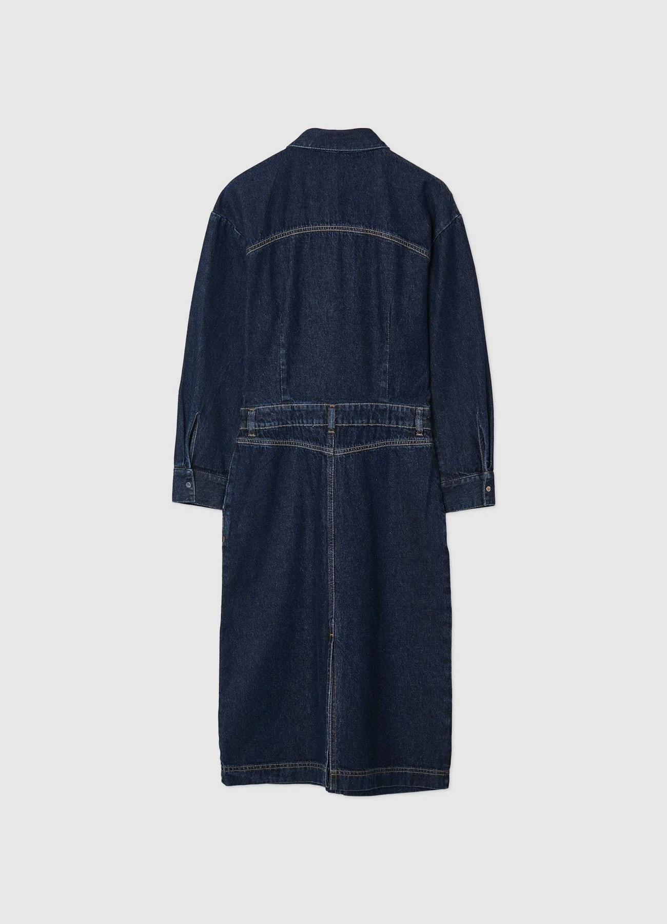 Abito midi in denim con tasche - Image 5