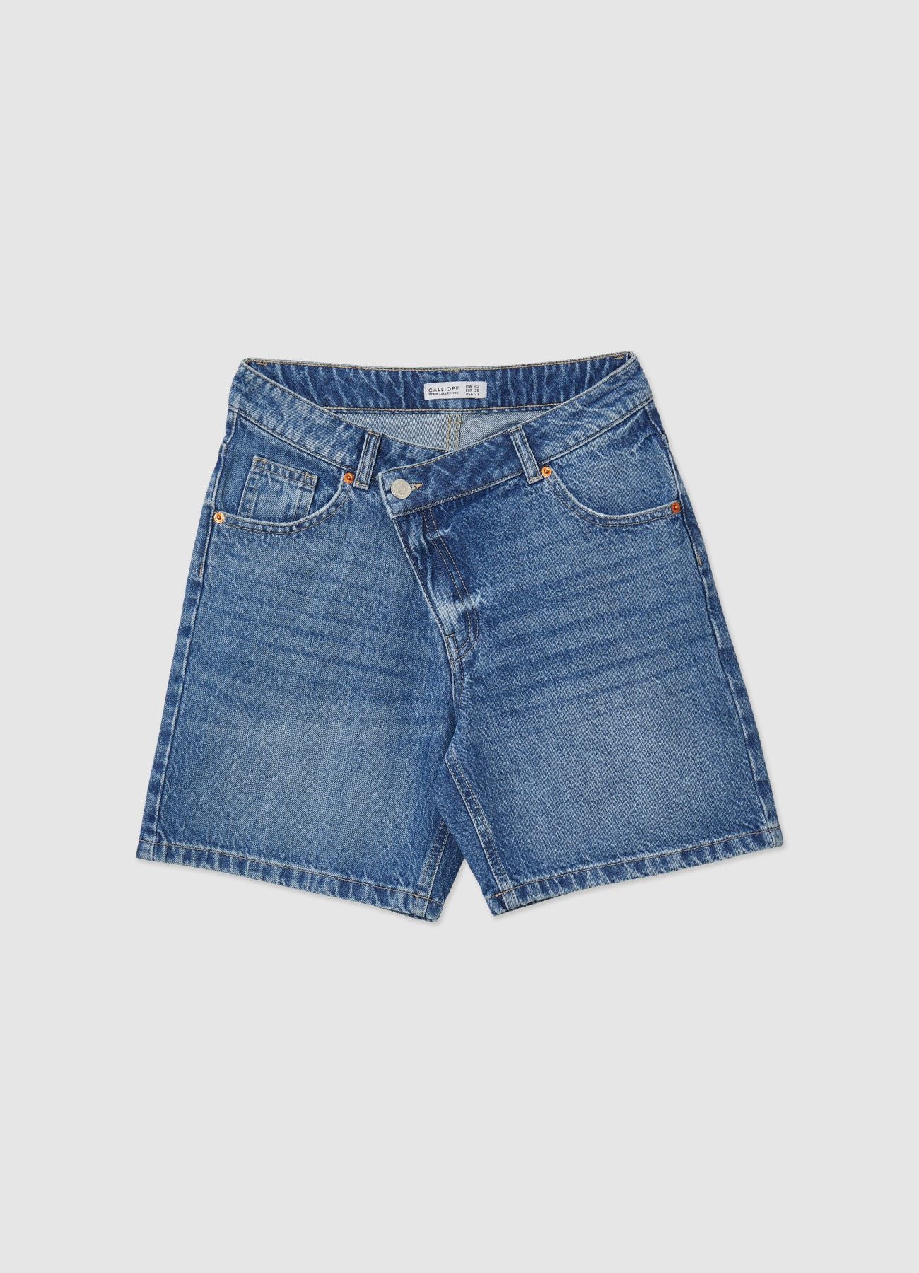 Bermuda denim con patta asimmetrica - Image 4