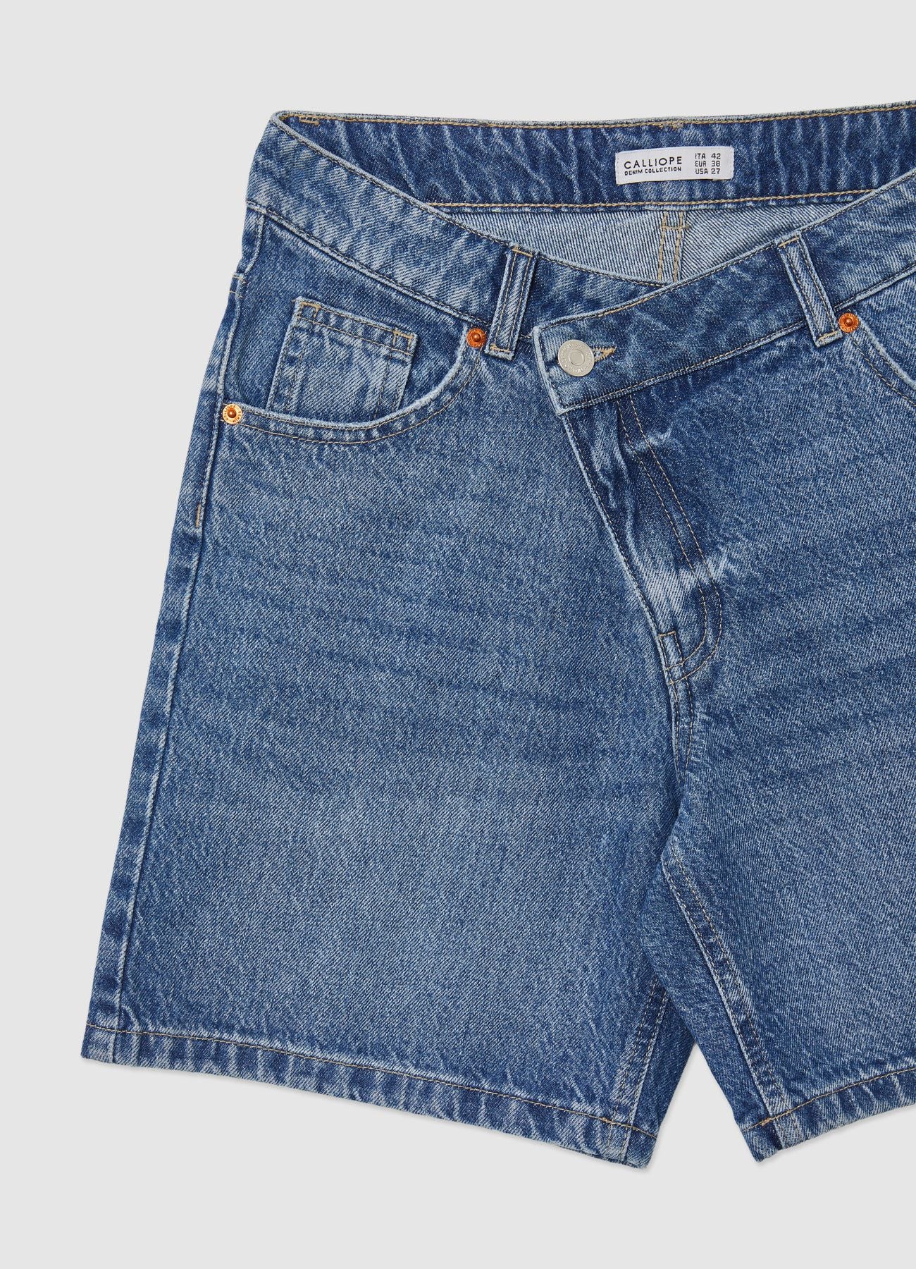 Bermuda denim con patta asimmetrica - Image 6
