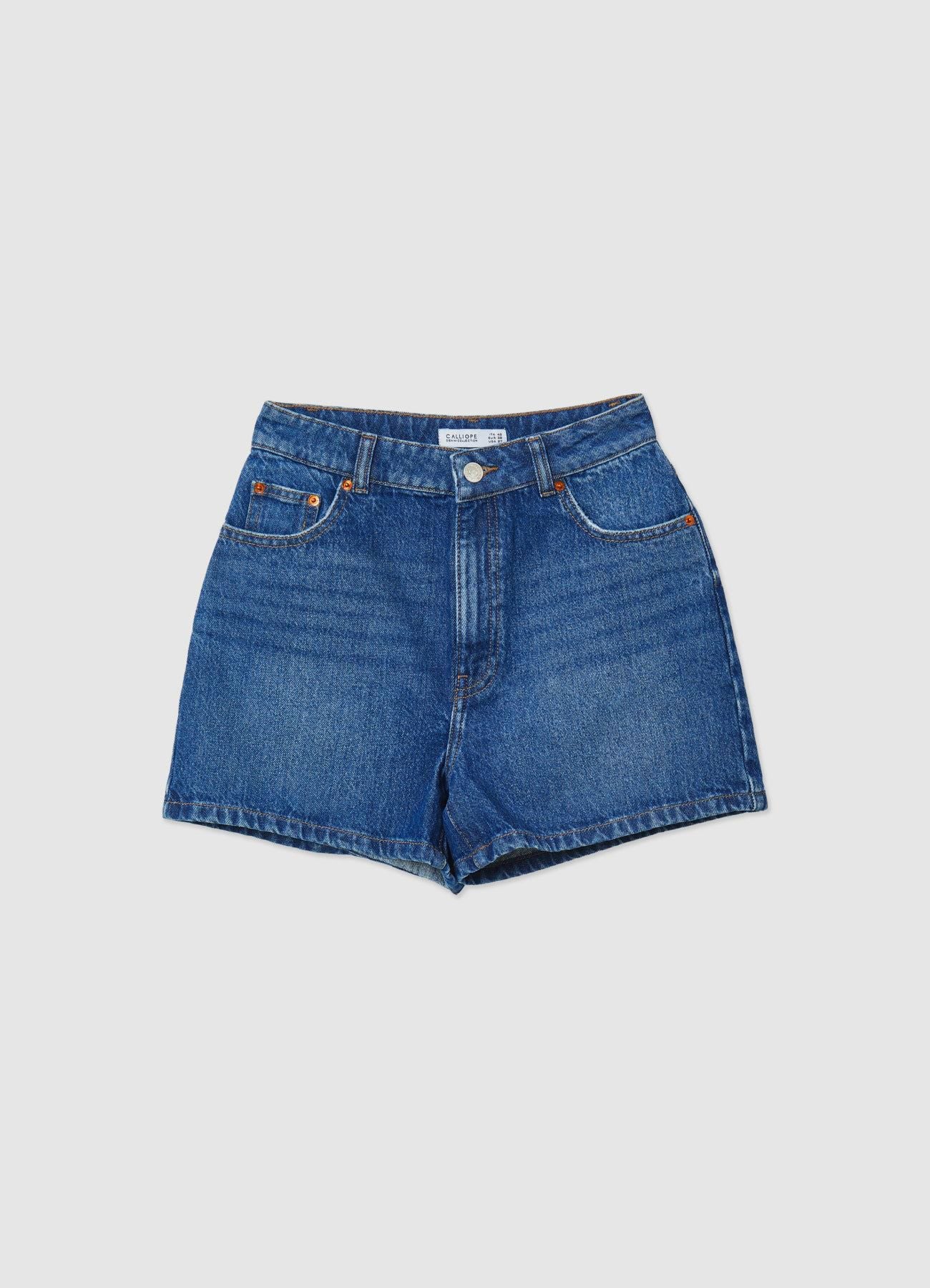 Bermuda in denim a vita alta - Image 4
