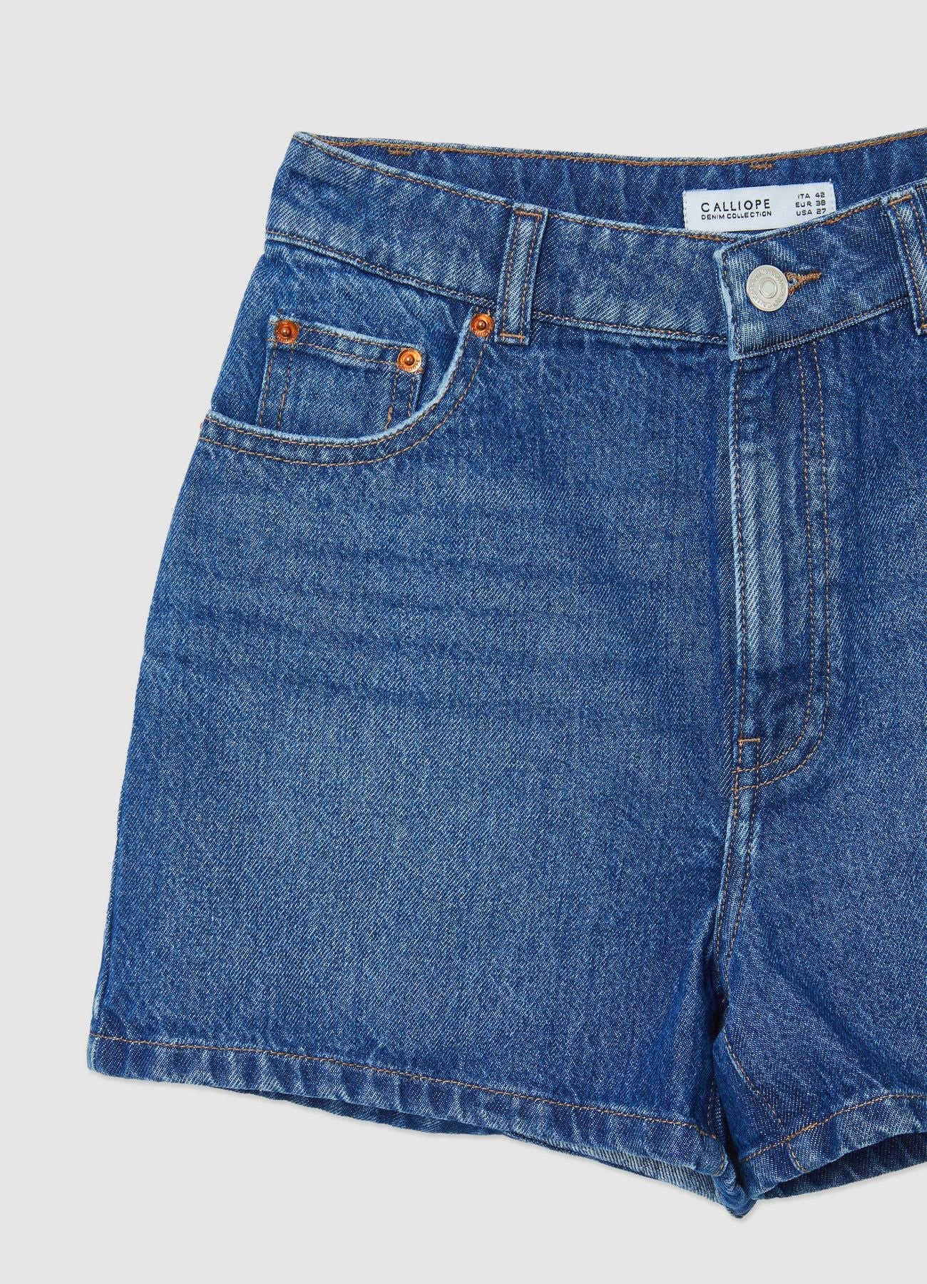 Bermuda in denim a vita alta - Image 6
