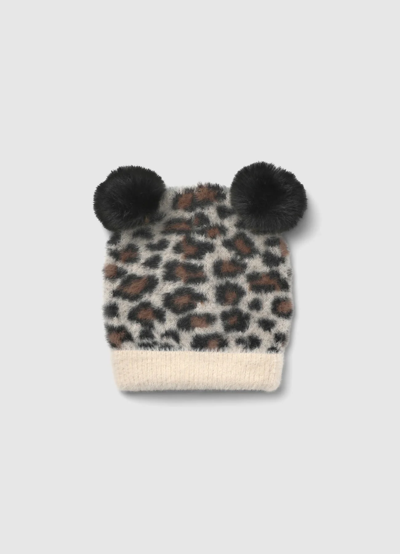 Berretto con stampa animalier e pompon - Image 2