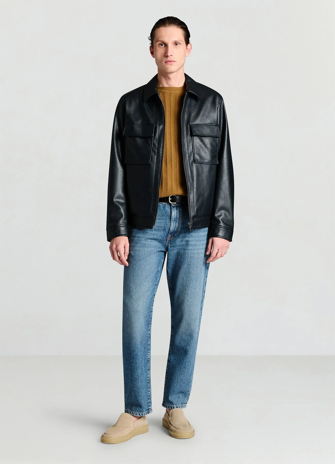 Biker similpelle colletto camicia - Image 3