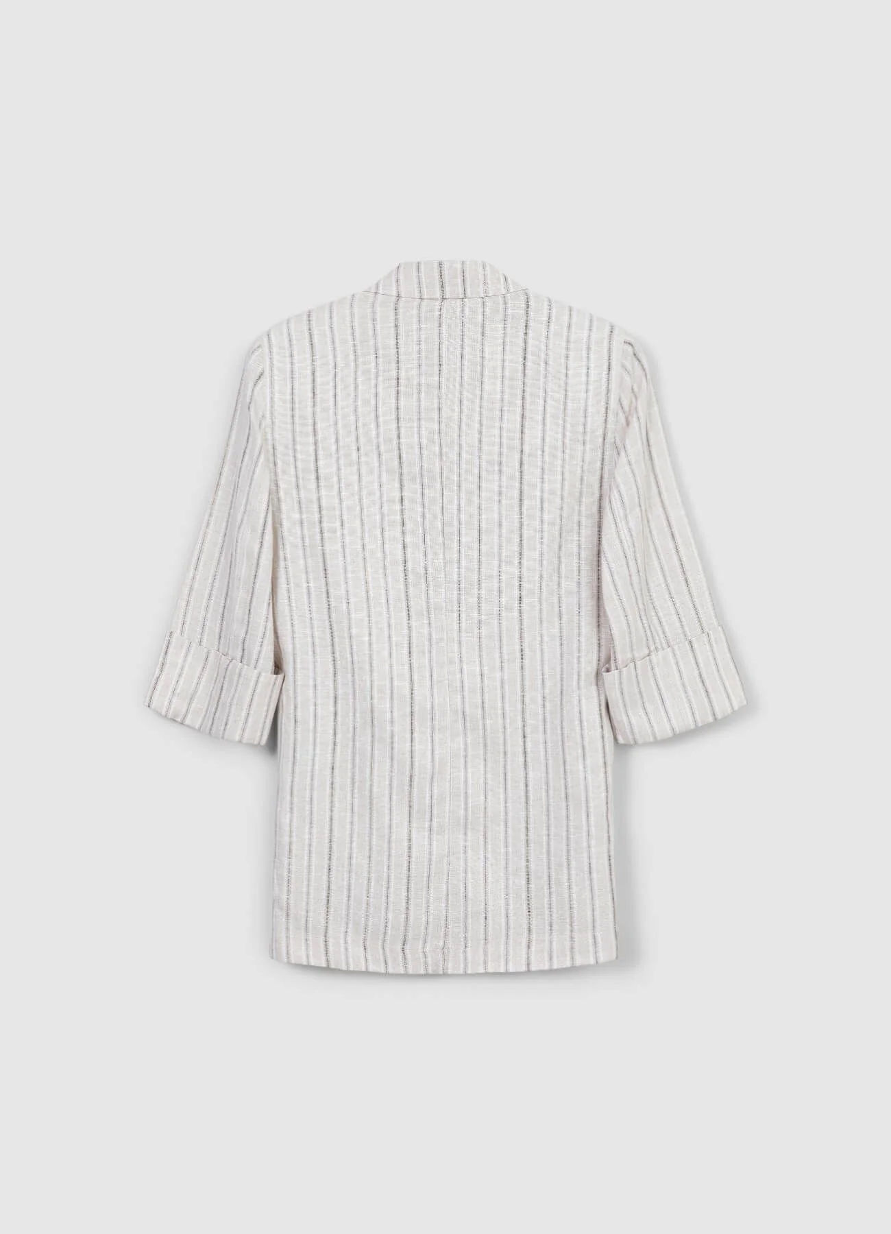Blazer gessato misto lino - Image 5