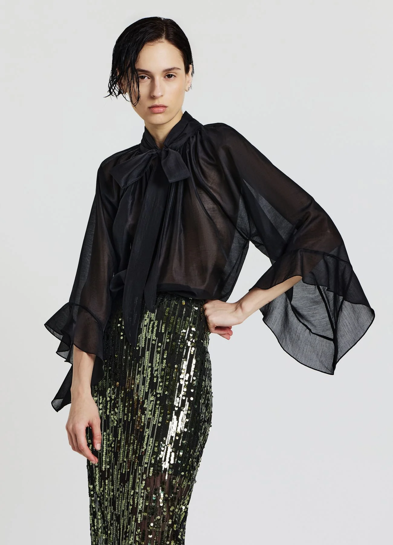 Blusa ampia con rouches - Image 4