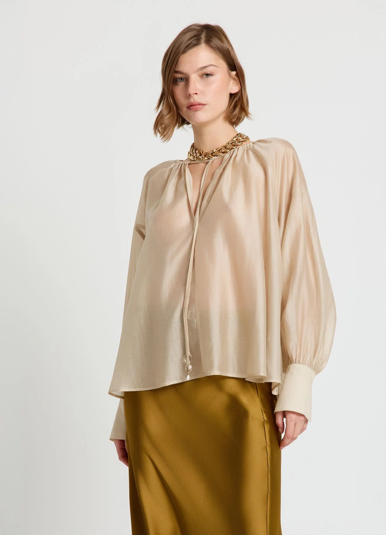 Blusa ampia tinta unita - Image 3