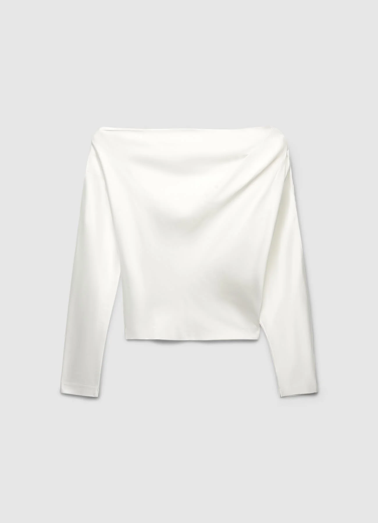 Blusa asimmetrica con drappeggio similsatin - Image 6