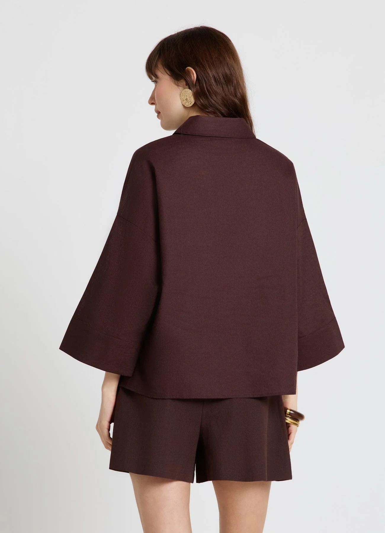 Blusa con colletto e maniche tre quarti - Image 3