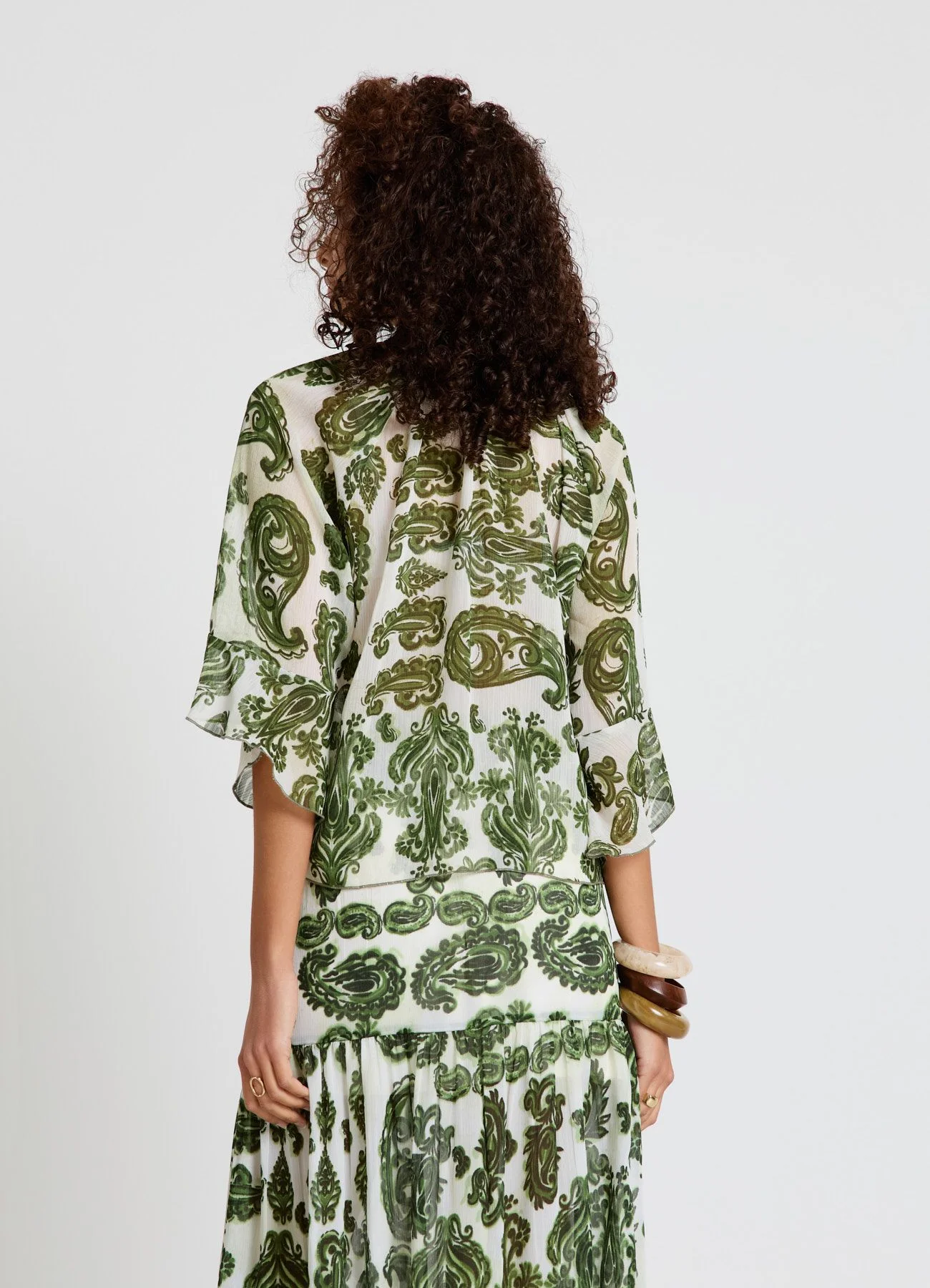 Blusa con laccetti e stampa paisley - Image 3