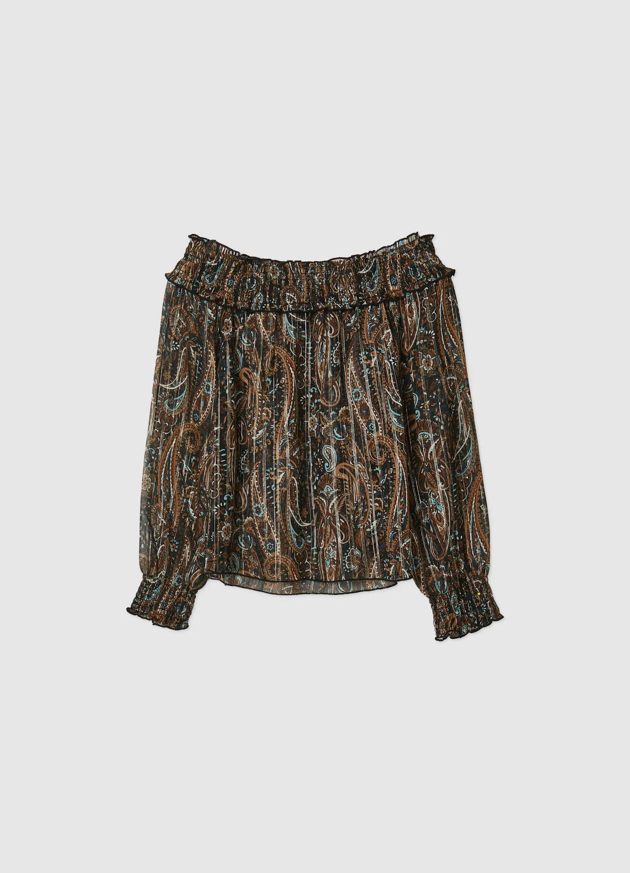 Blusa con spalle scoperte e stampa paisley - Image 6