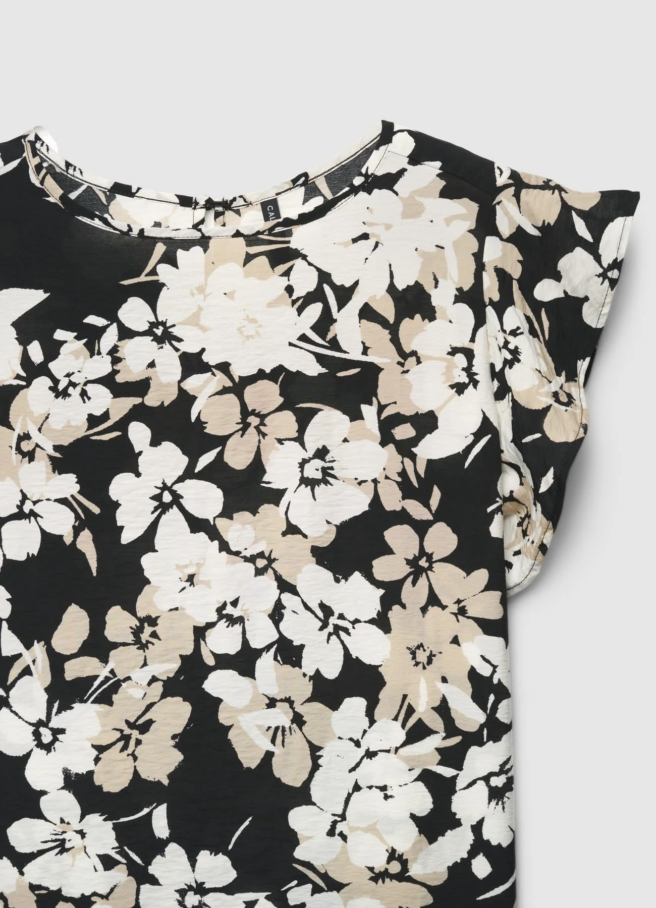 Blusa con stampa floreale e maniche con rouches - Image 6