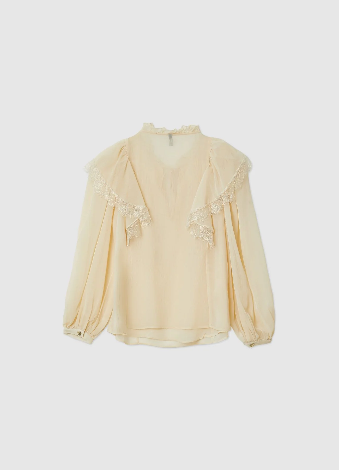 Blusa con volant e dettagli pizzo - Image 4