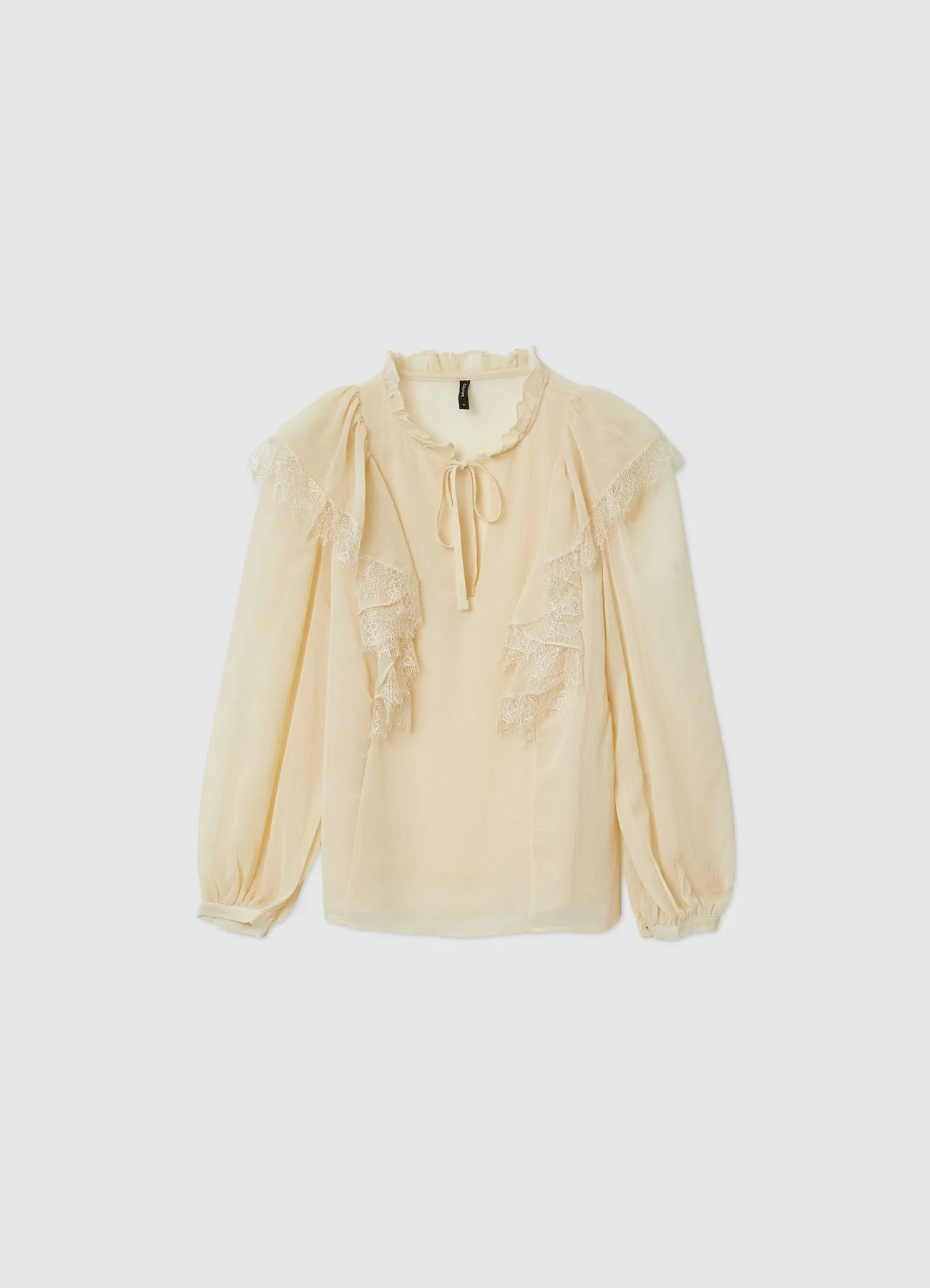 Blusa con volant e dettagli pizzo - Image 6