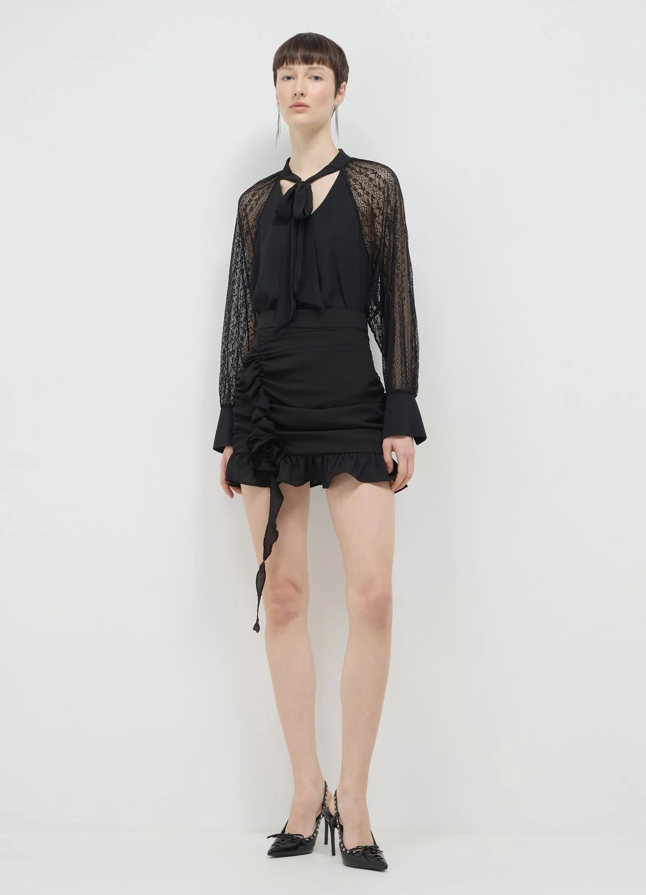 Blusa fiocco e maniche pizzo - Image 2