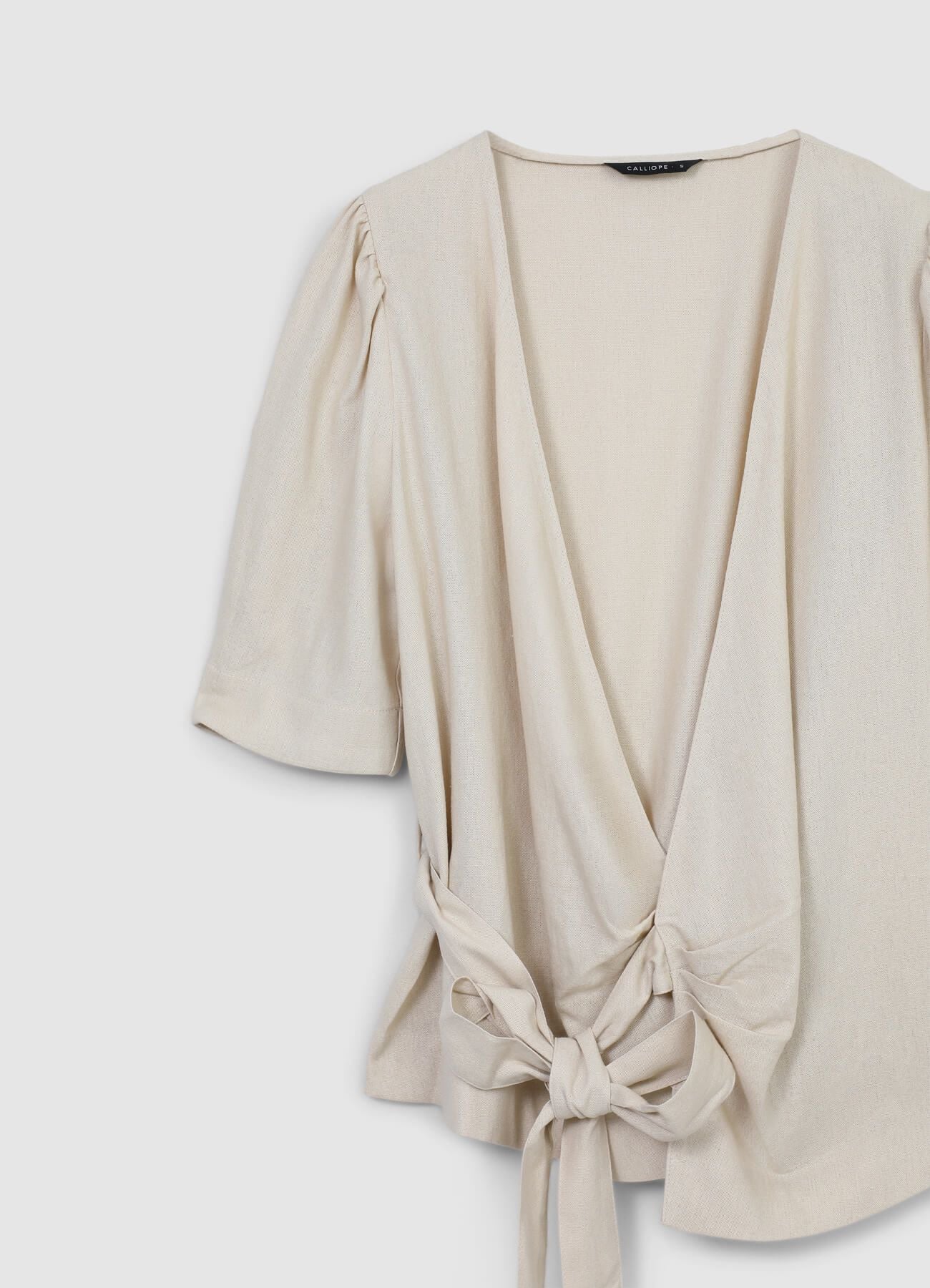 Blusa incrociata maniche palloncino - Image 5