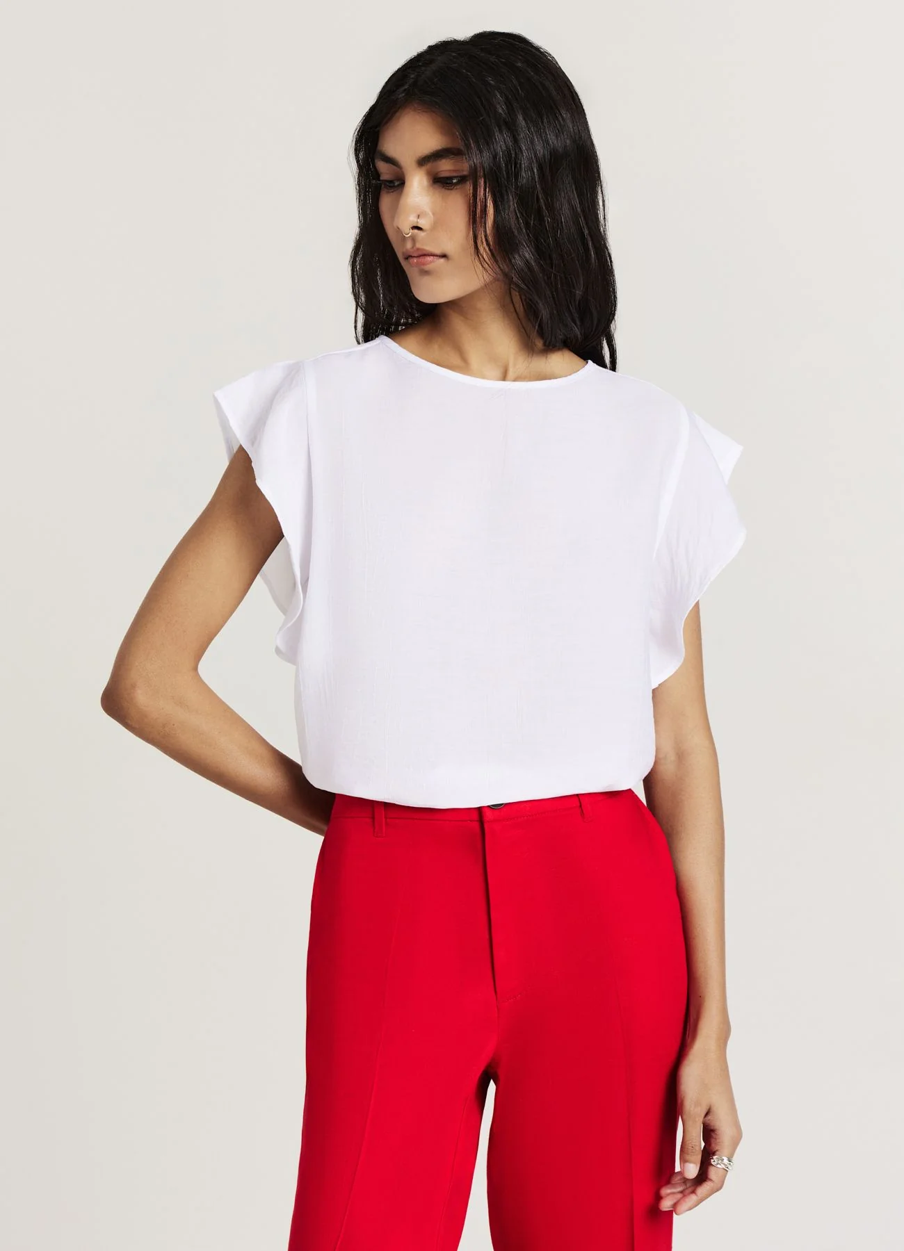 Blusa maniche con rouches - Image 2
