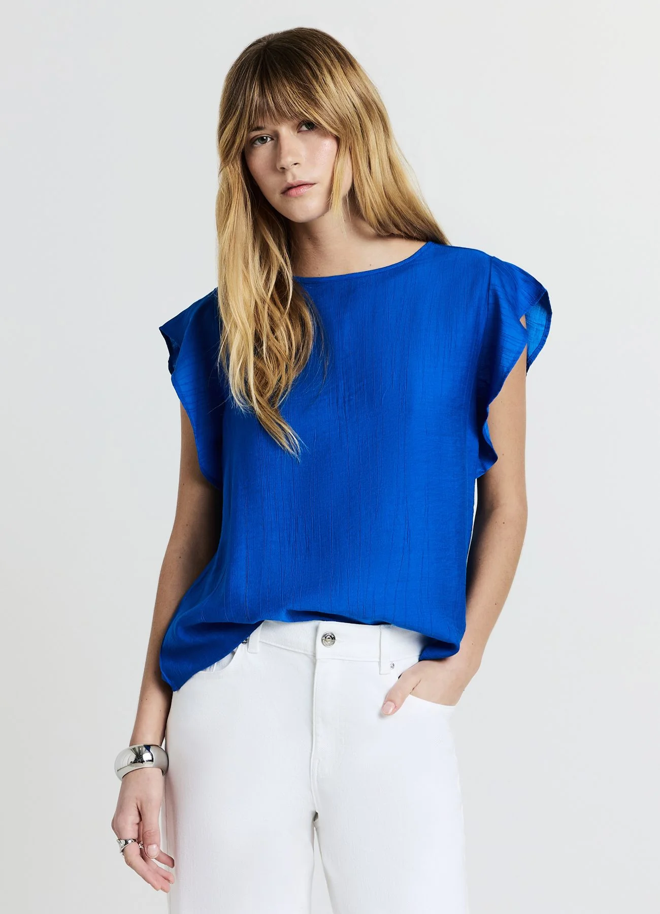 Blusa maniche con rouches - Image 3