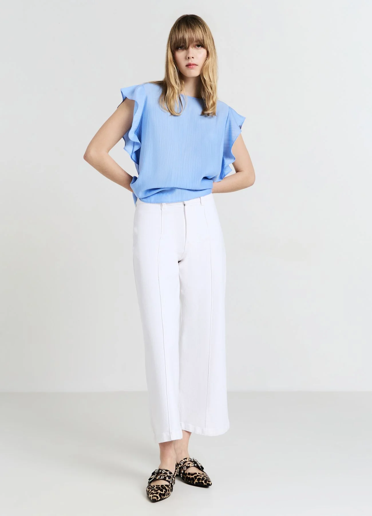 Blusa maniche con rouches - Image 2