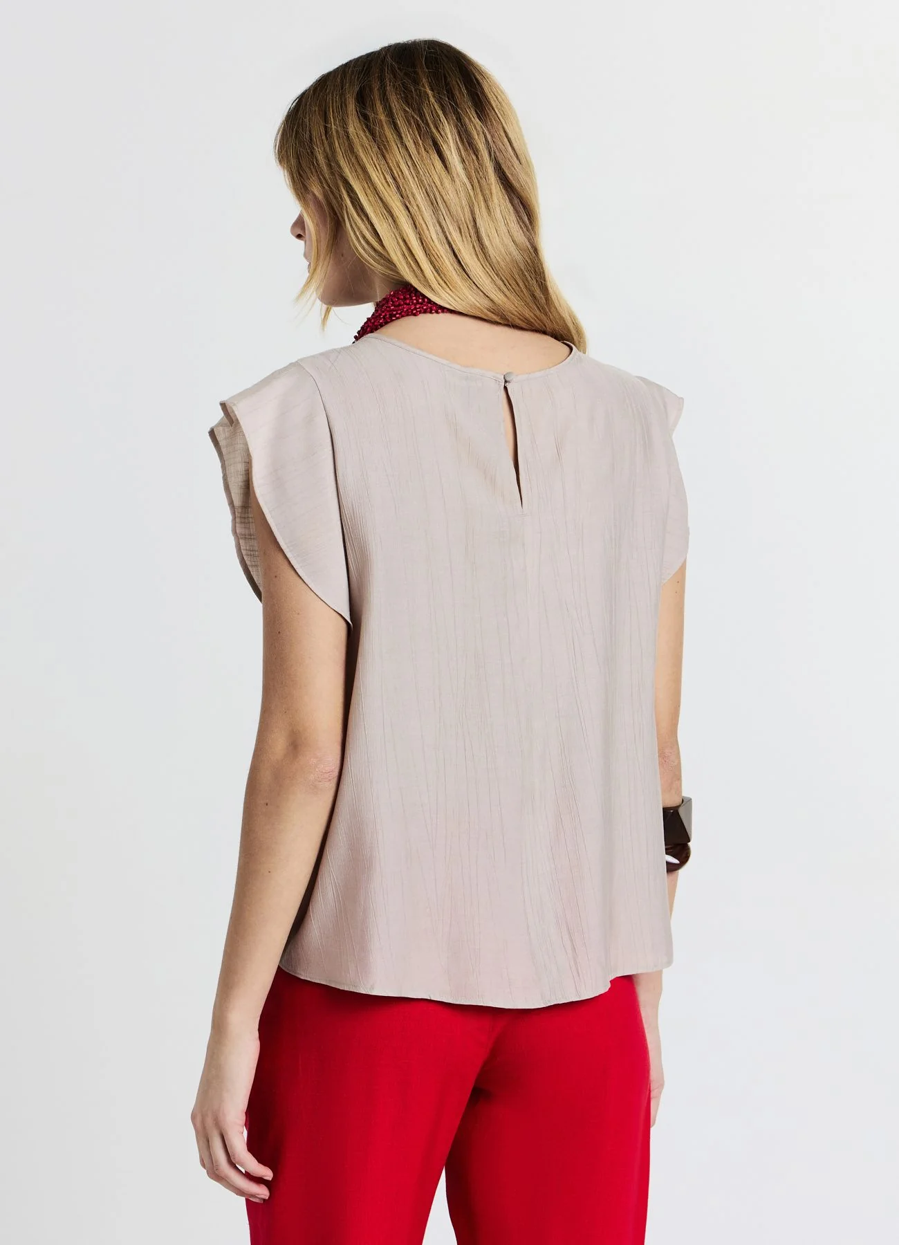 Blusa maniche con rouches