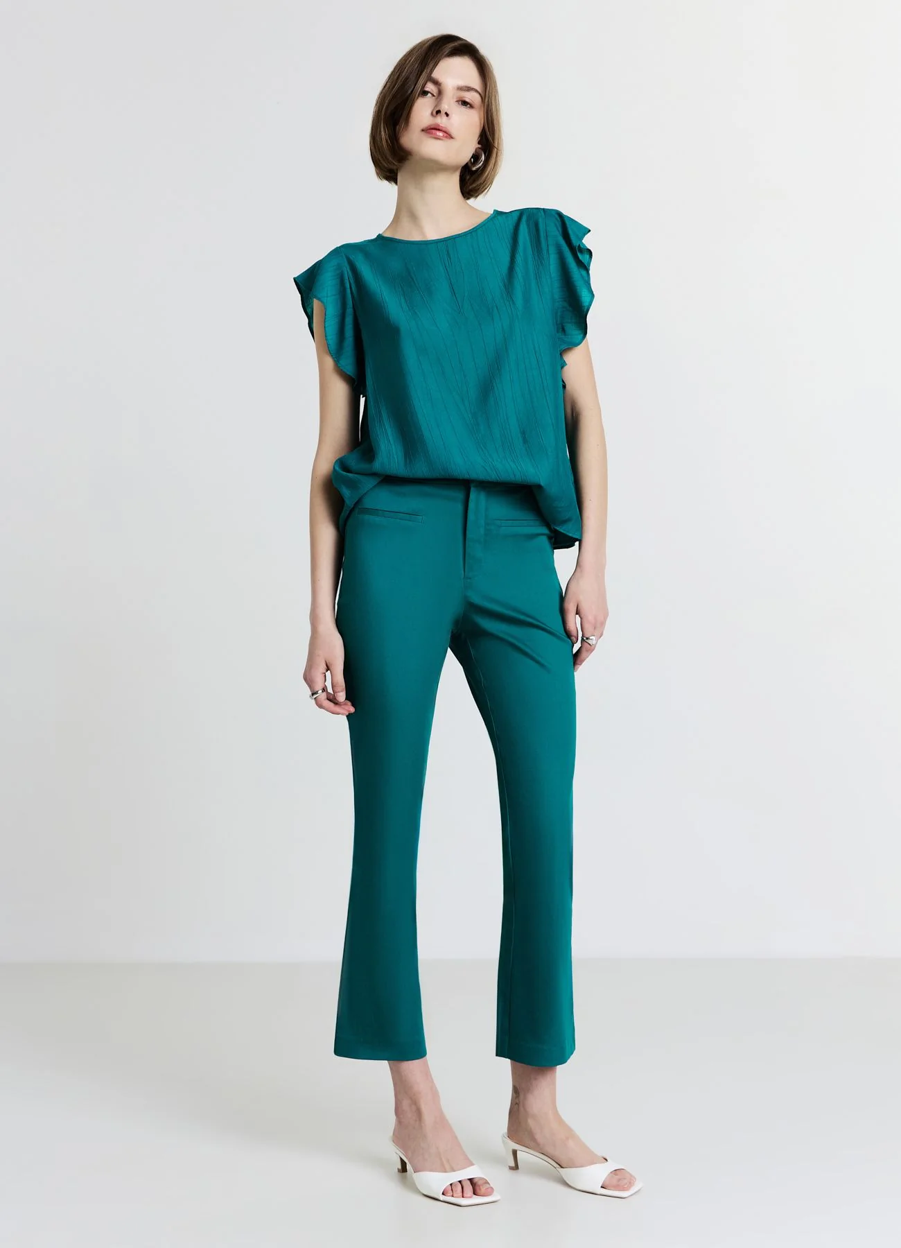 Blusa maniche con rouches
