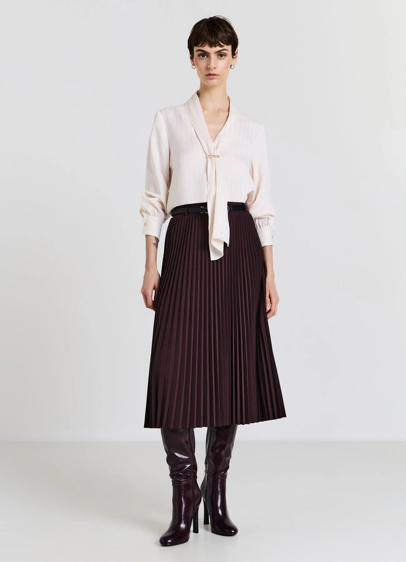 Blusa rever sciallato fermaglio