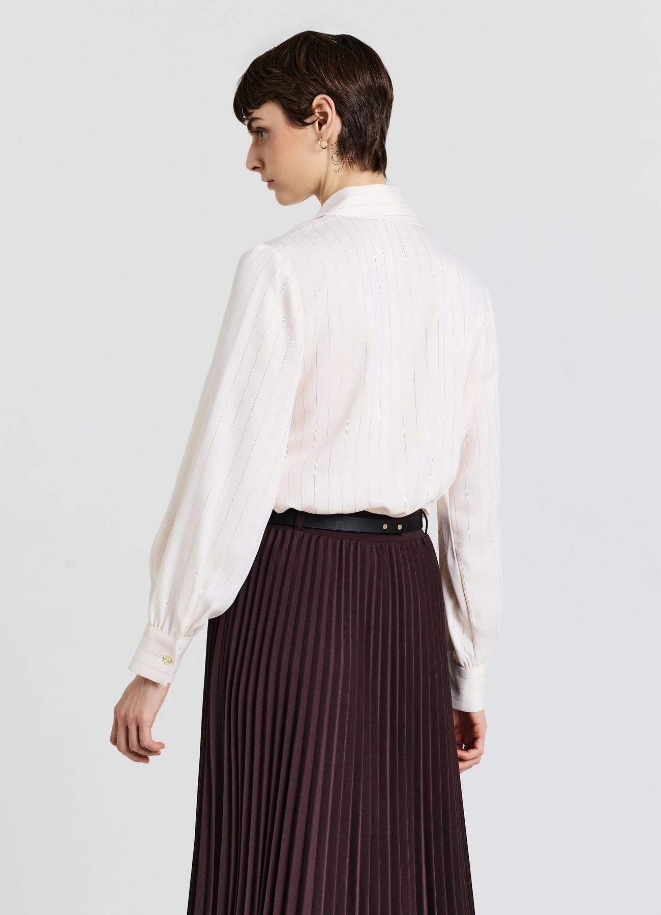 Blusa rever sciallato fermaglio - Image 2