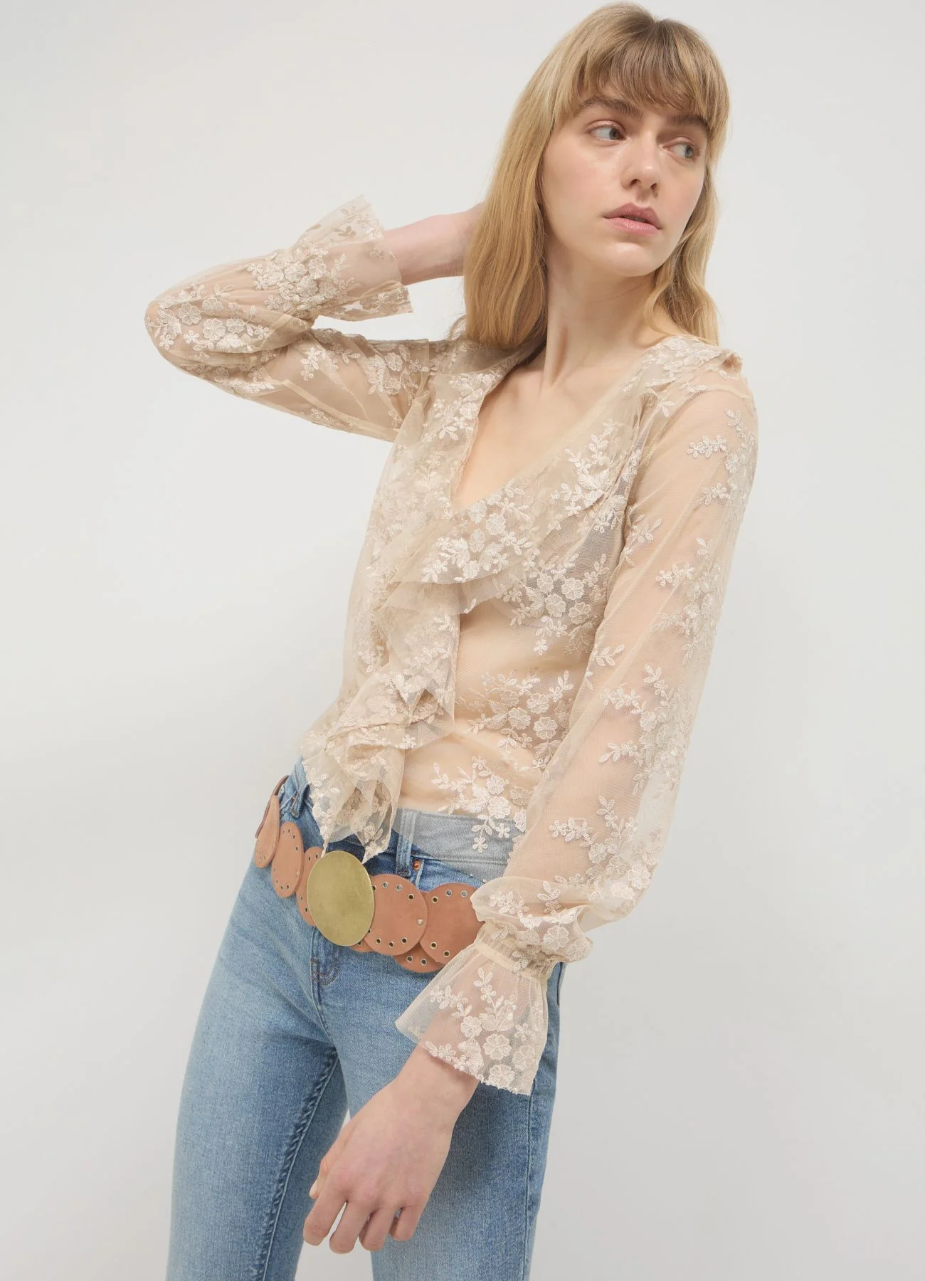 Blusa rouches pizzo - Image 4