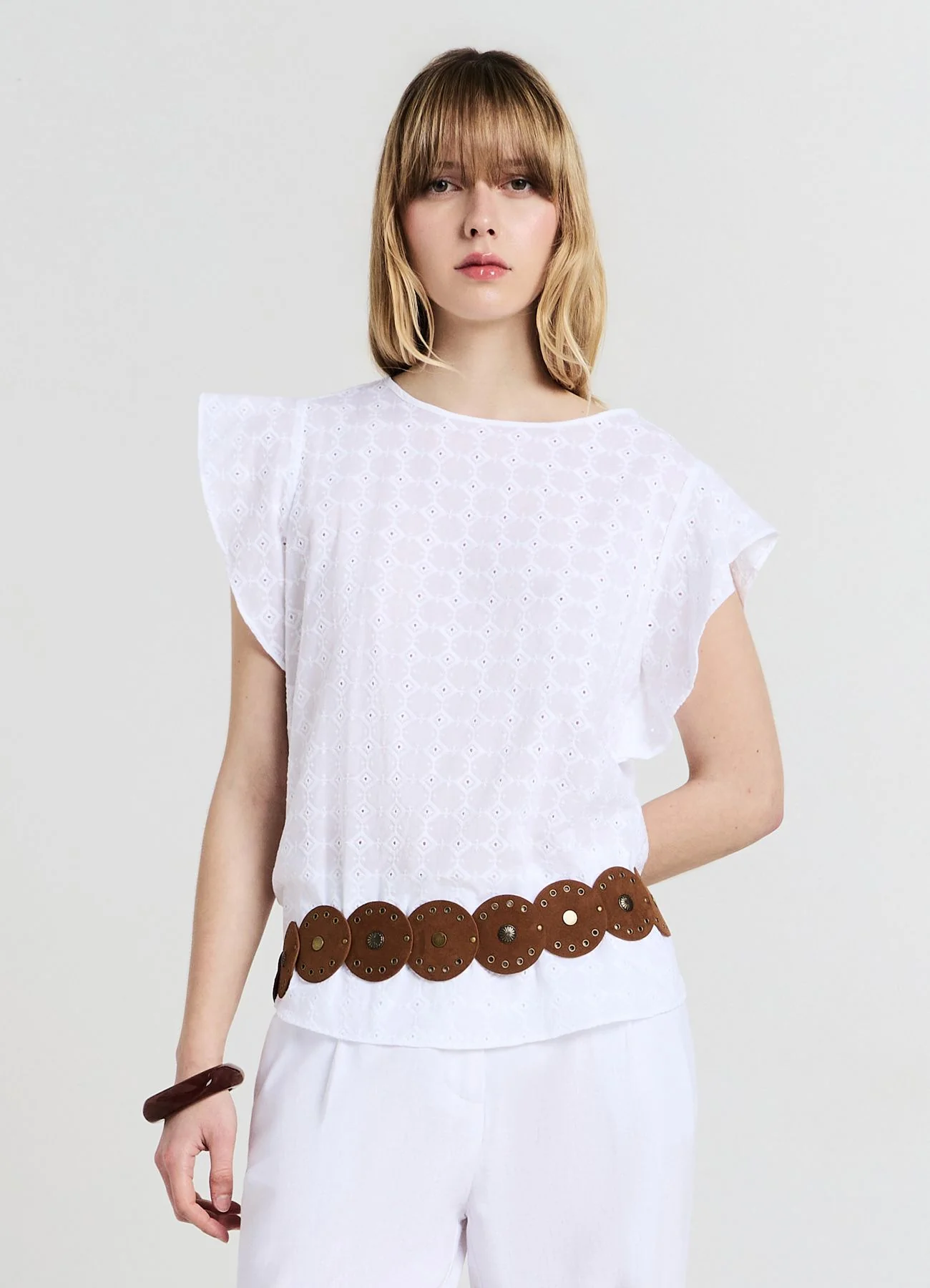 Blusa sangallo con rouches - Image 7