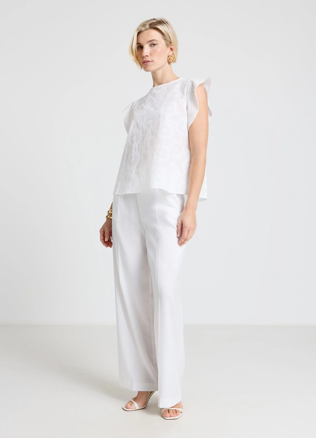 Blusa sangallo maniche rouches - Image 3