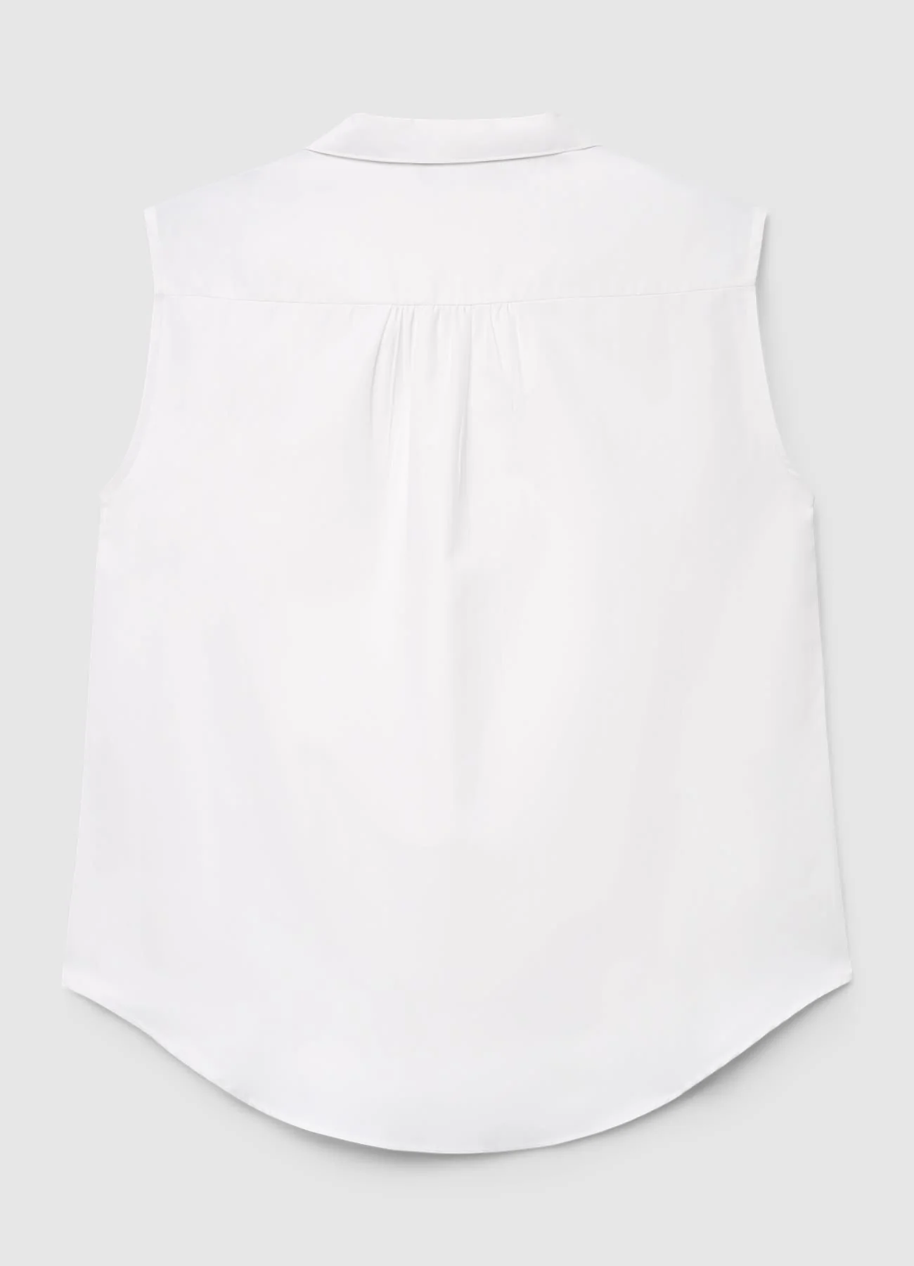 Blusa smanicata con colletto classico e scollo a V - Image 4