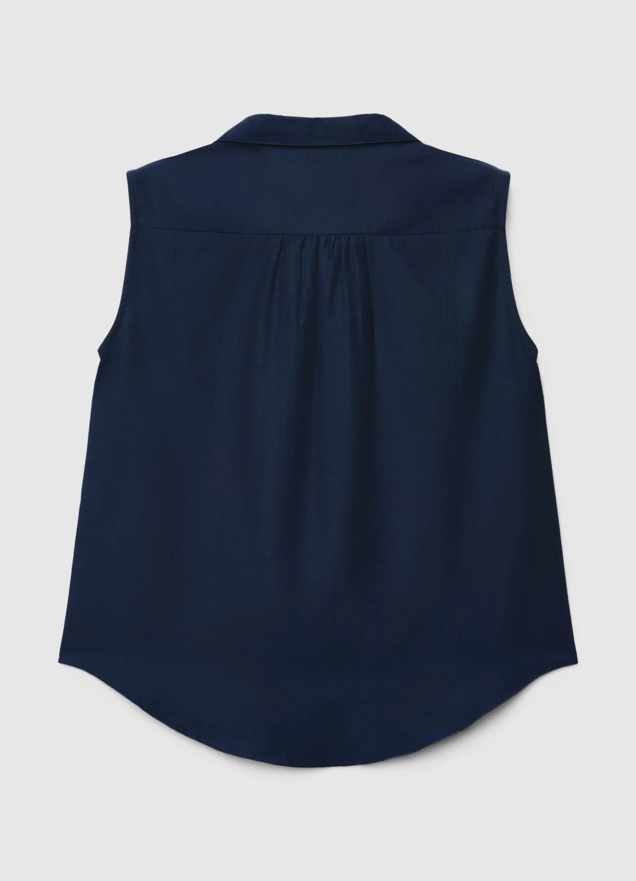 Blusa smanicata con colletto classico e scollo a V - Image 5