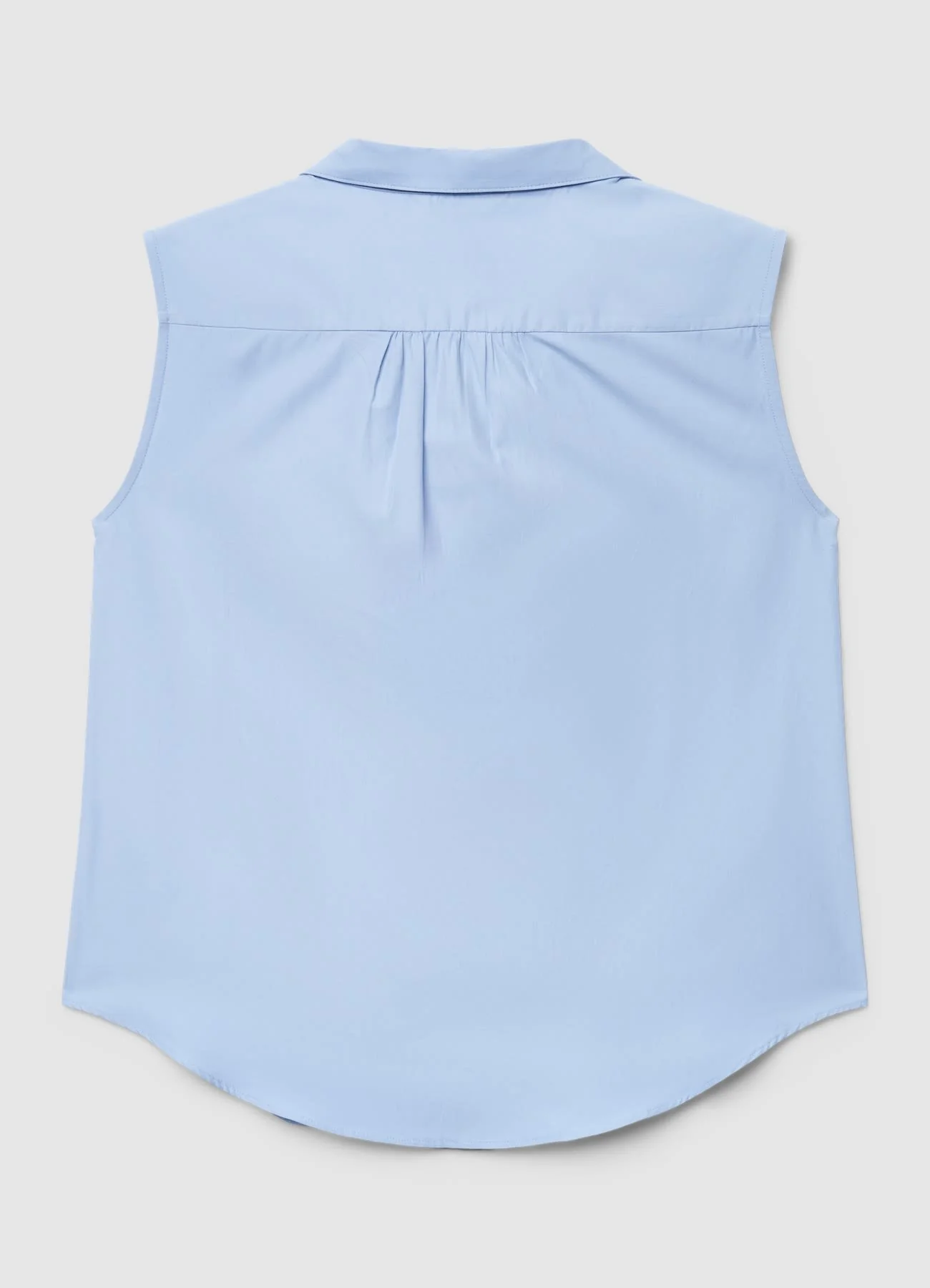 Blusa smanicata con colletto classico e scollo a V - Image 5