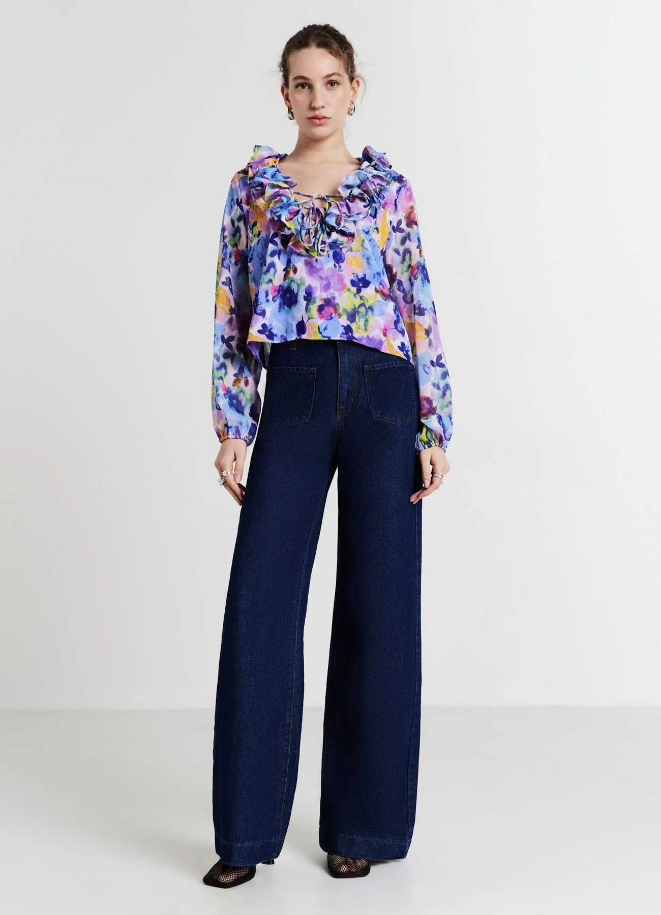 Blusa trasparenze a fiori
