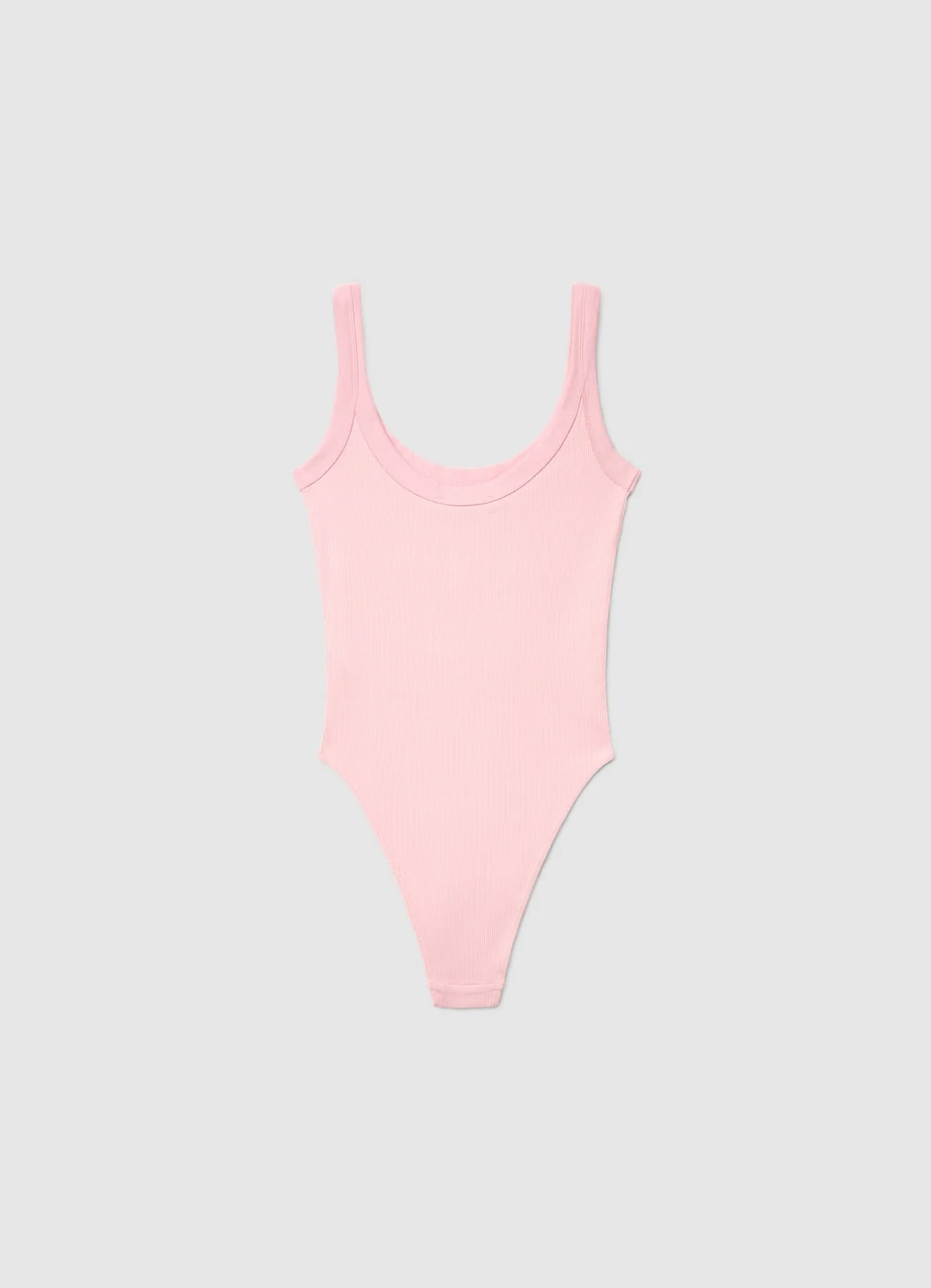 Body a costine con scollo ampio