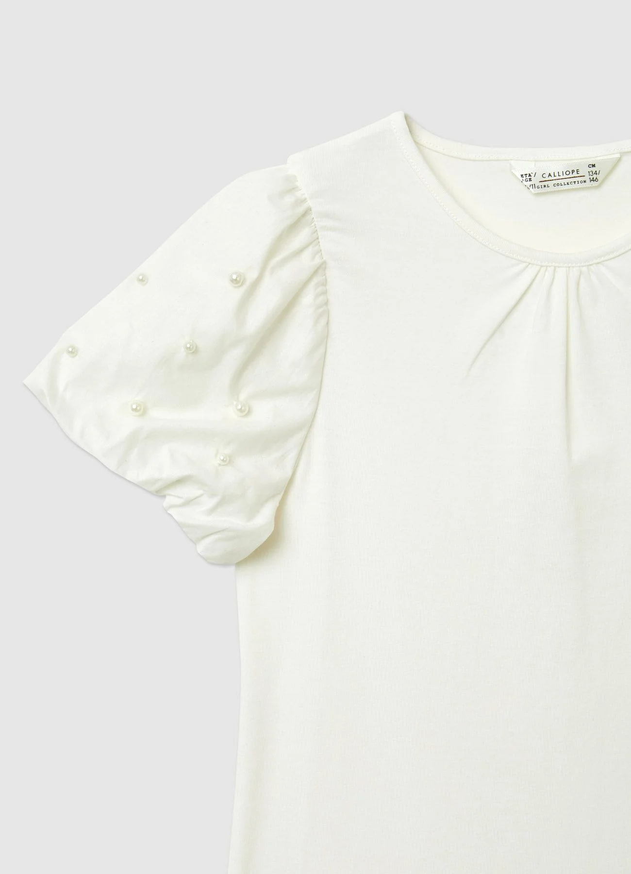Body con maniche a sbuffo con perle - Image 2
