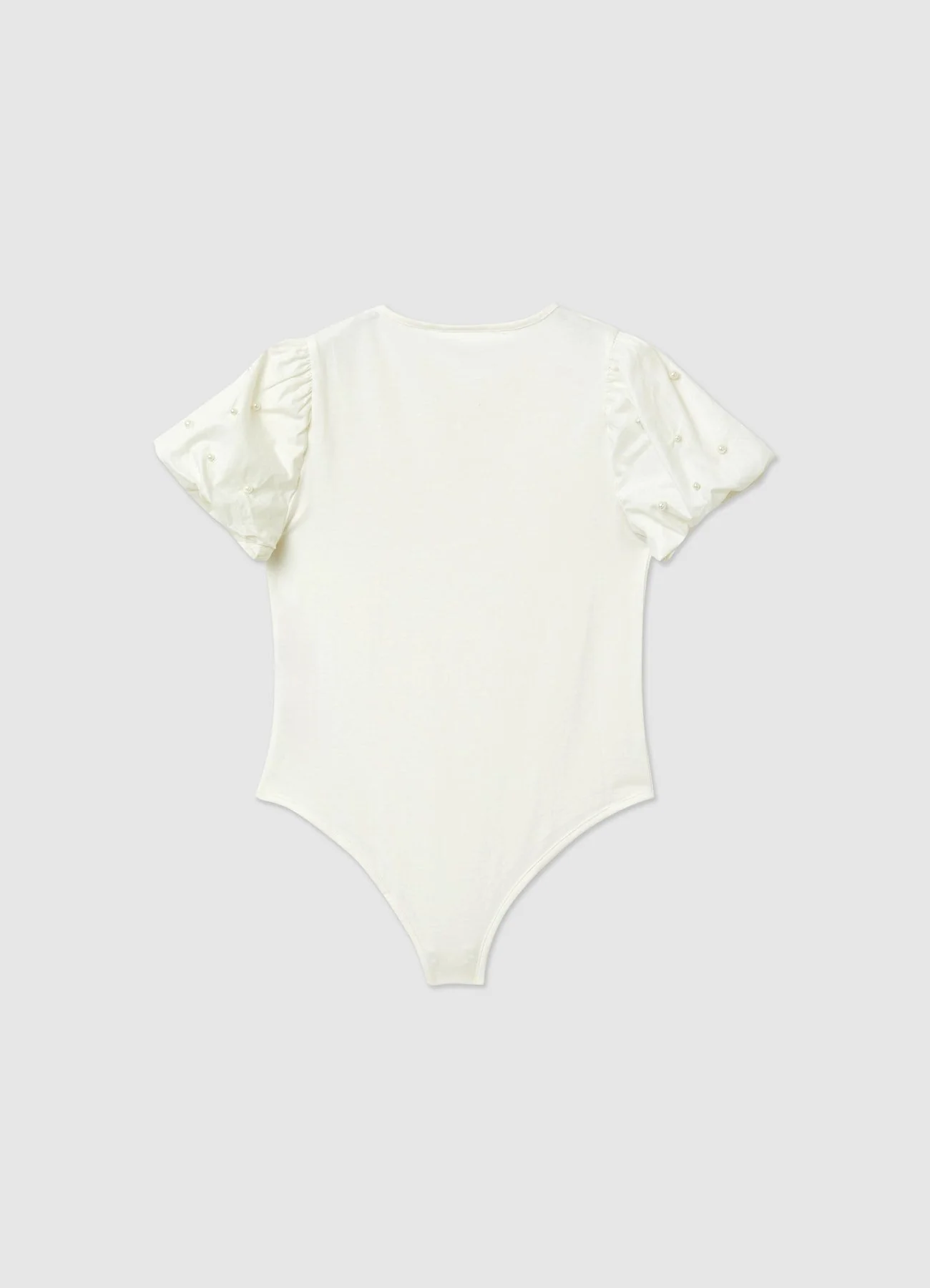 Body con maniche a sbuffo con perle - Image 3