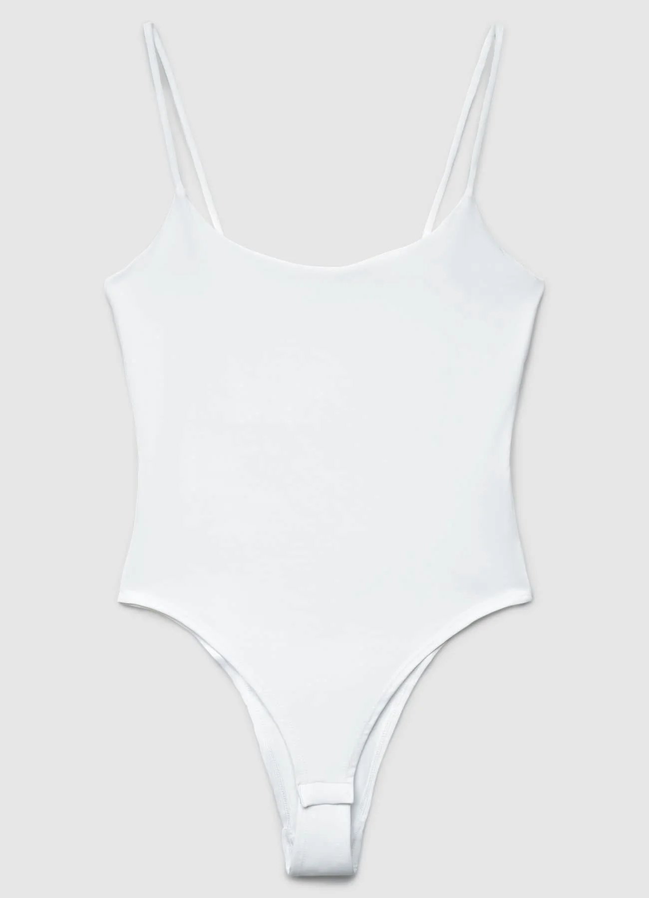 Body con spalline sottili a tinta unita - Image 5