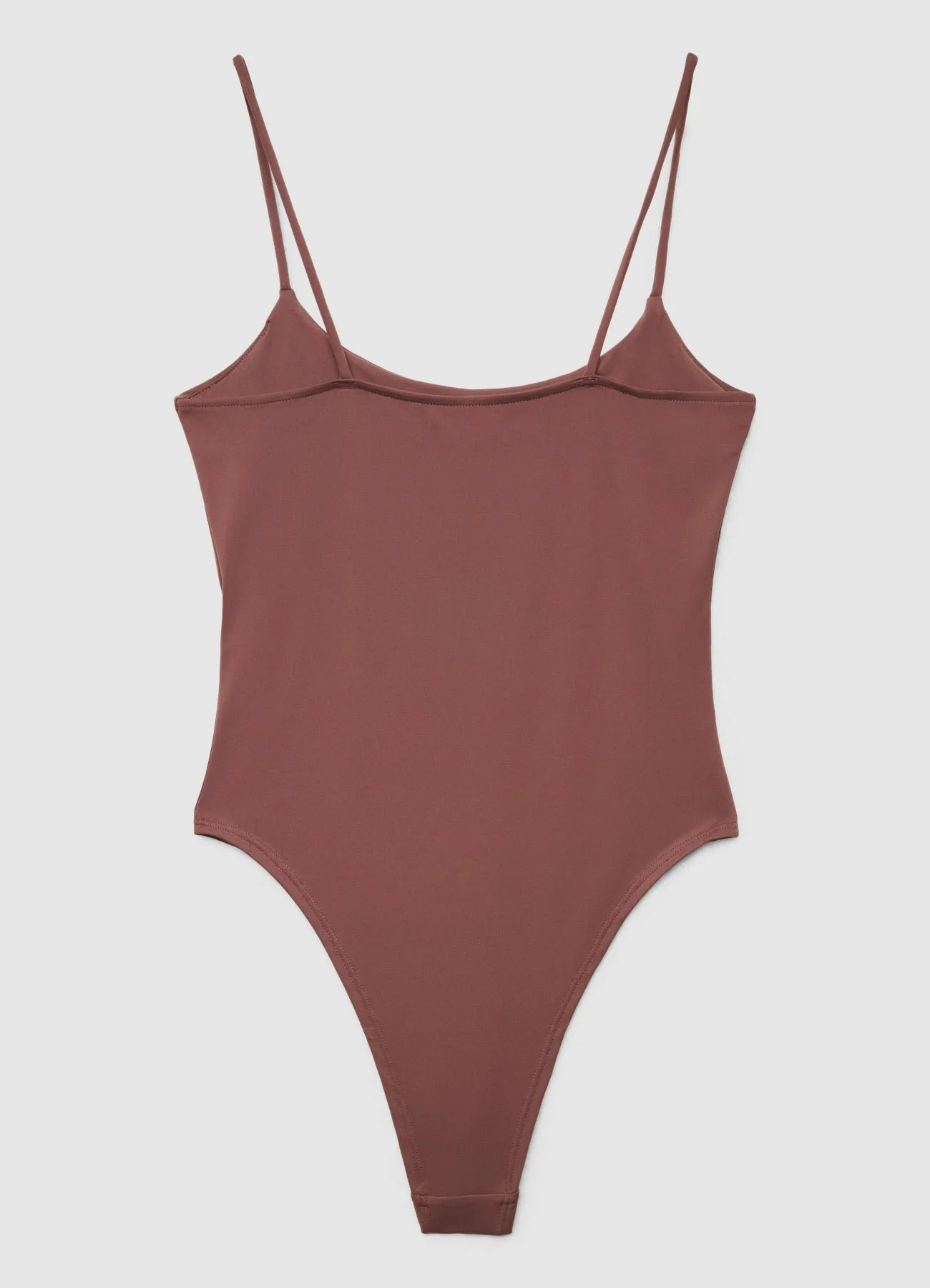 Body con spalline sottili a tinta unita - Image 2