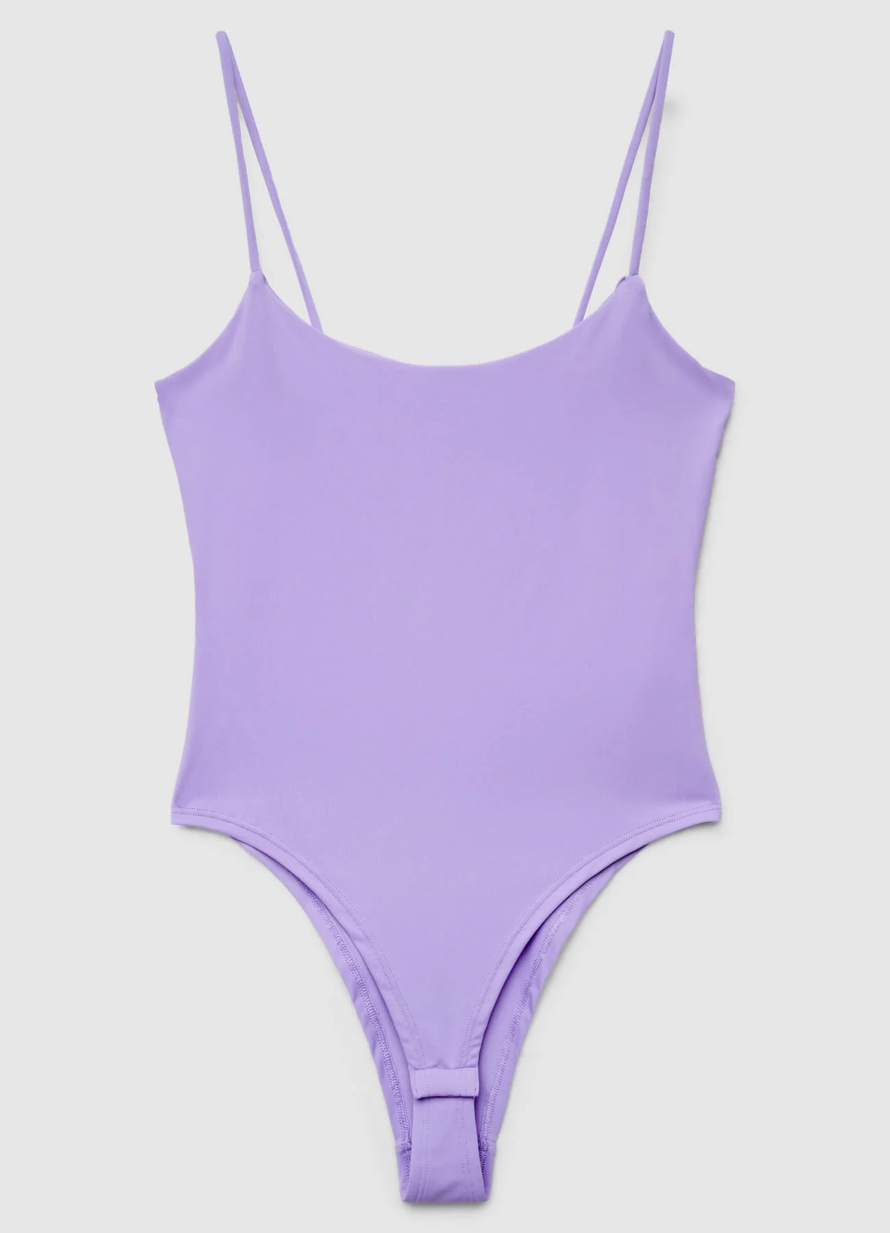 Body con spalline sottili a tinta unita - Image 6