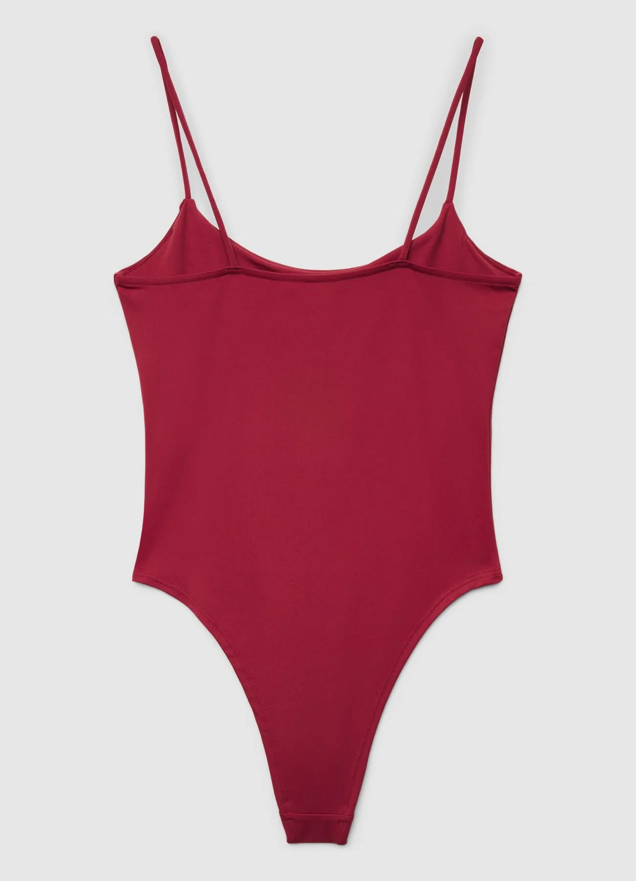 Body con spalline sottili a tinta unita - Image 5