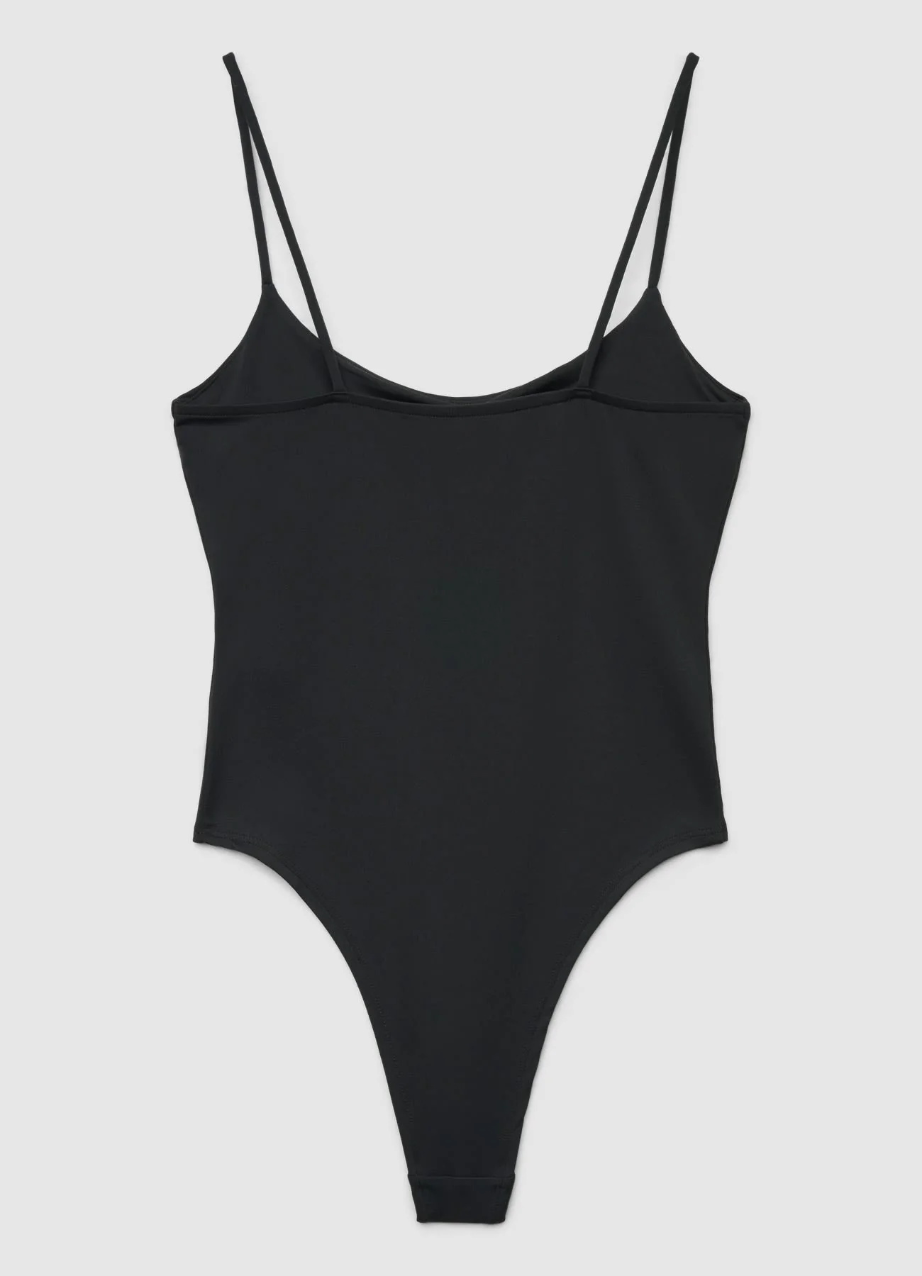 Body con spalline sottili a tinta unita - Image 6
